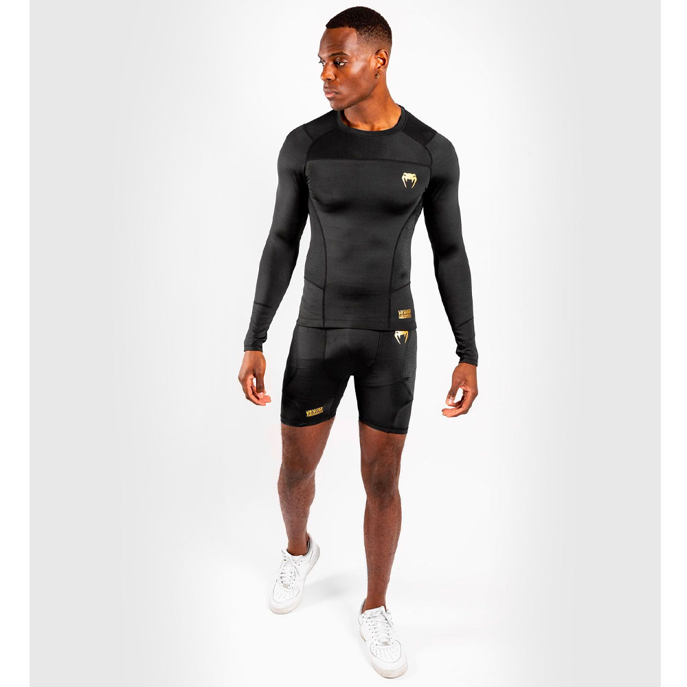 VENUM Rashguard, L/S, G-Fit, schwarz-gold, XXL