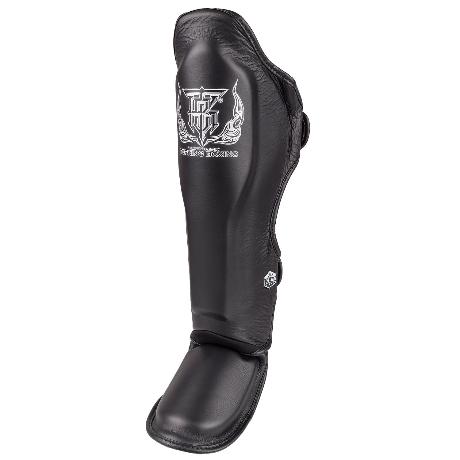 TOP KING BOXING Shin Guards, Pro Genuine Leather, black, XL