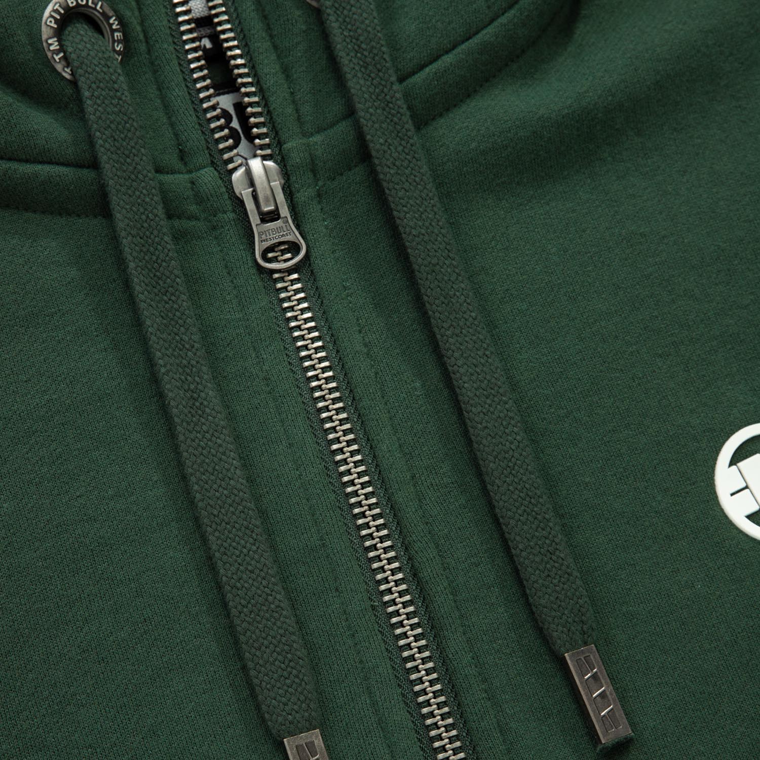 Pit Bull West Coast Zip Hoody, Small Logo, dunkelgrün, L