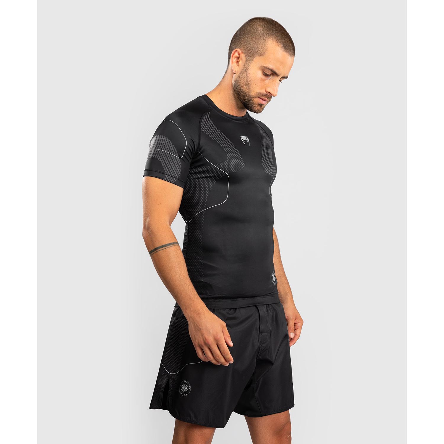 VENUM Rashguard, S/S, Nexus, black-silver, XXL
