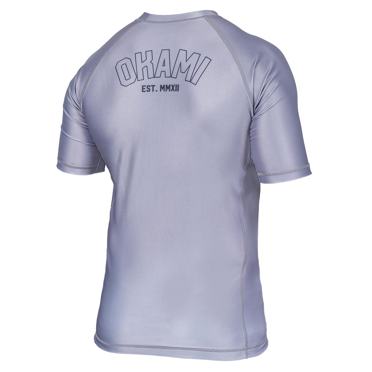 OKAMI Rashguard, S/S, Logo, grey, XXL