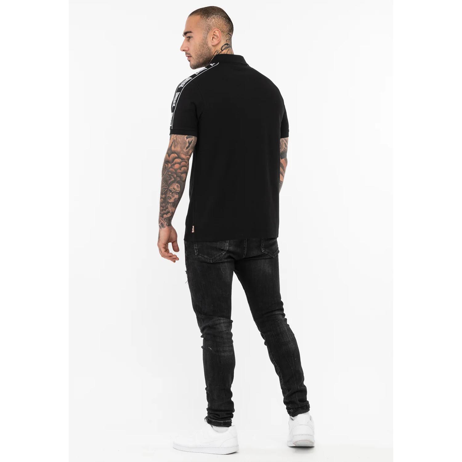 Lonsdale Polo T-Shirt, Setter, black, XXL
