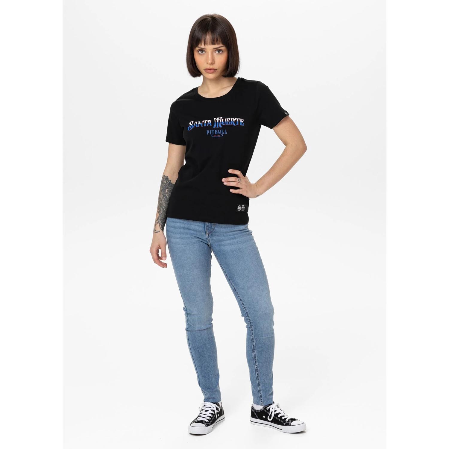 Pit Bull West Coast T-Shirt, Women, Santa Muerte, black-blue, XL