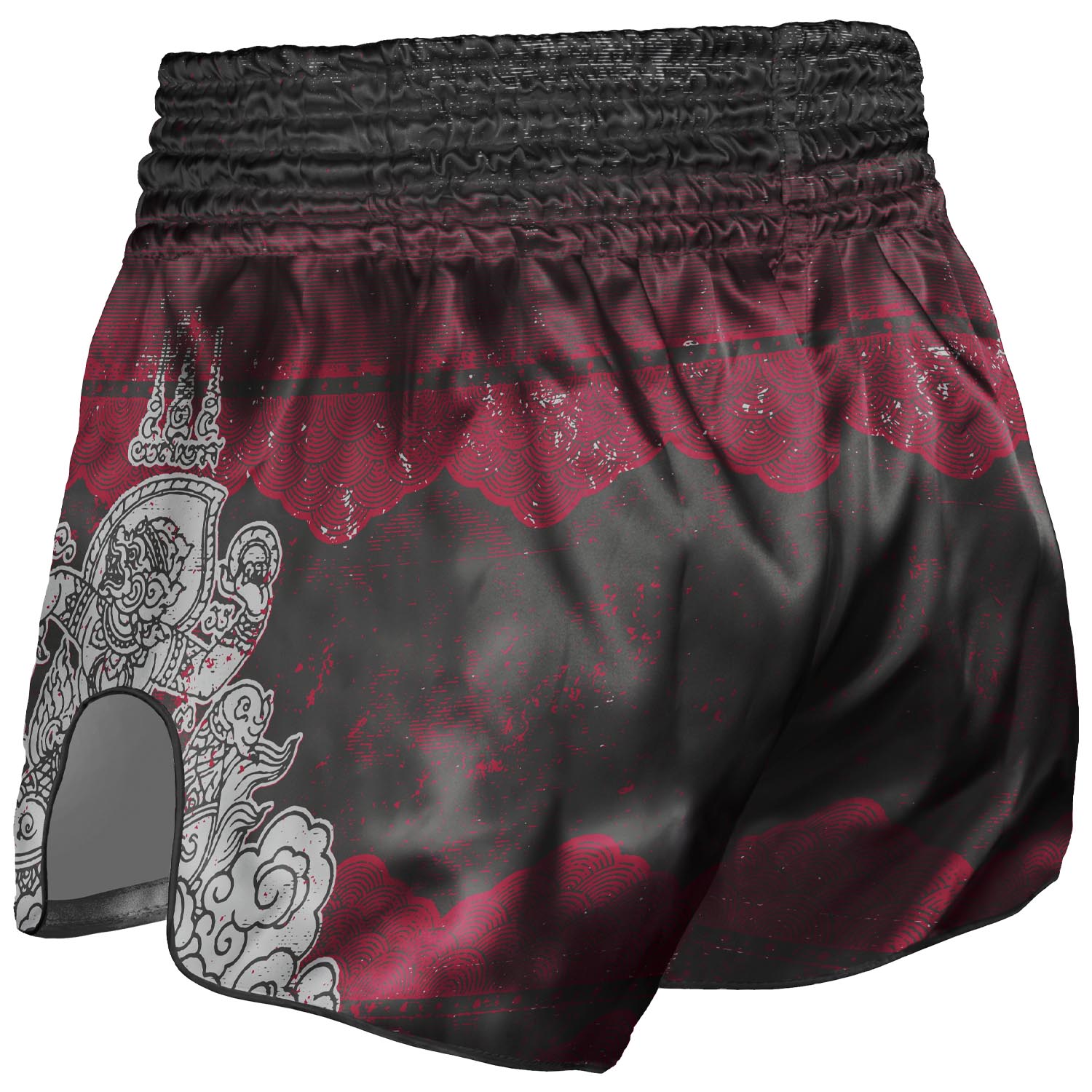 8 WEAPONS Muay Thai Shorts, Hanuman, black-red, XXL
