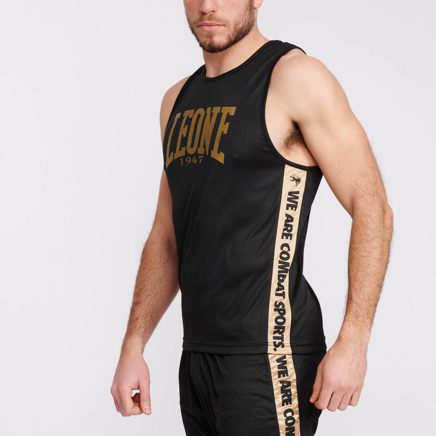 LEONE Tank Top, DNA, AB228, black-gold, XL