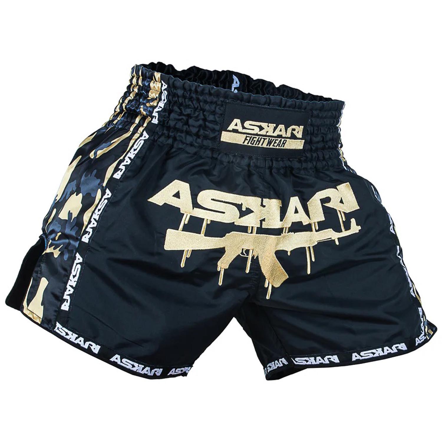 ASKARI Muay Thai Shorts, Dahab, black-gold, XXL