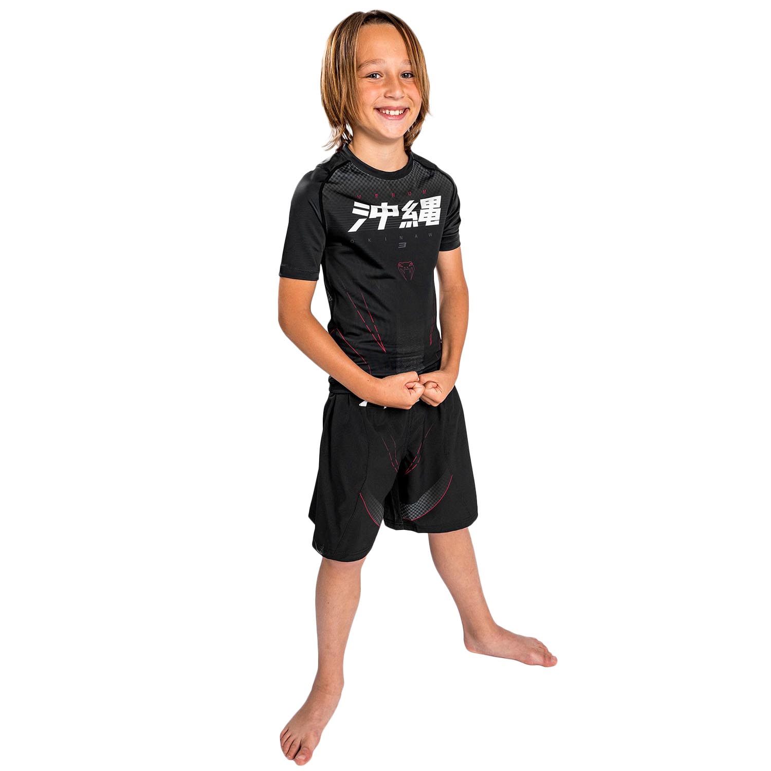 VENUM Rashguard, S/S, Kids, Okinawa 3.0, black-red, 12 J