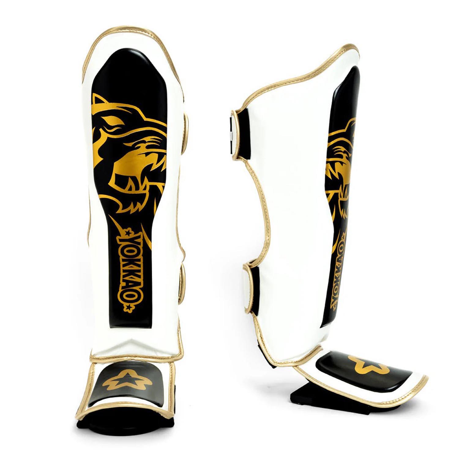YOKKAO Shinguards, Original Gold, white-black-gold, L