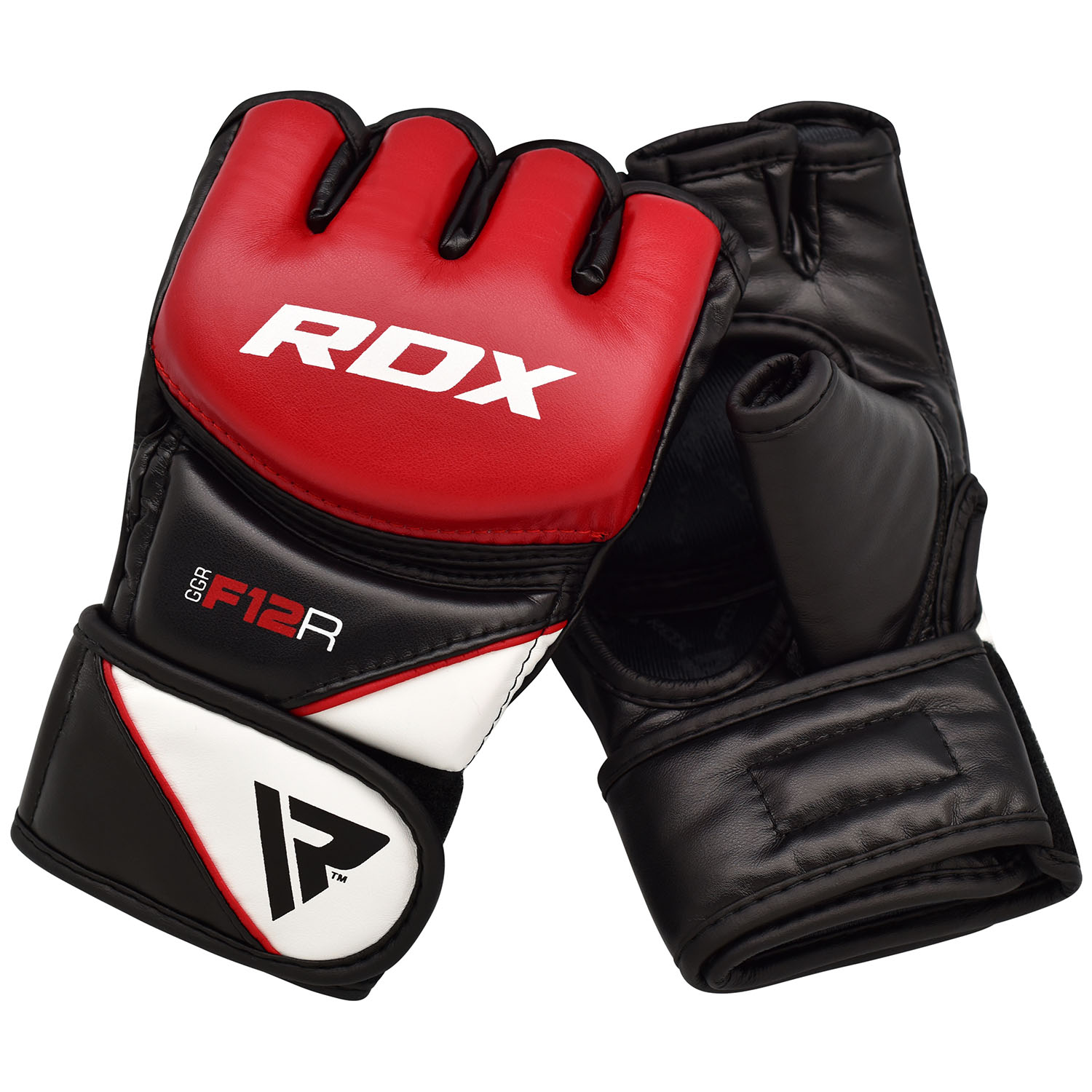 RDX MMA Boxing Gloves, New Model F12, black-red, S