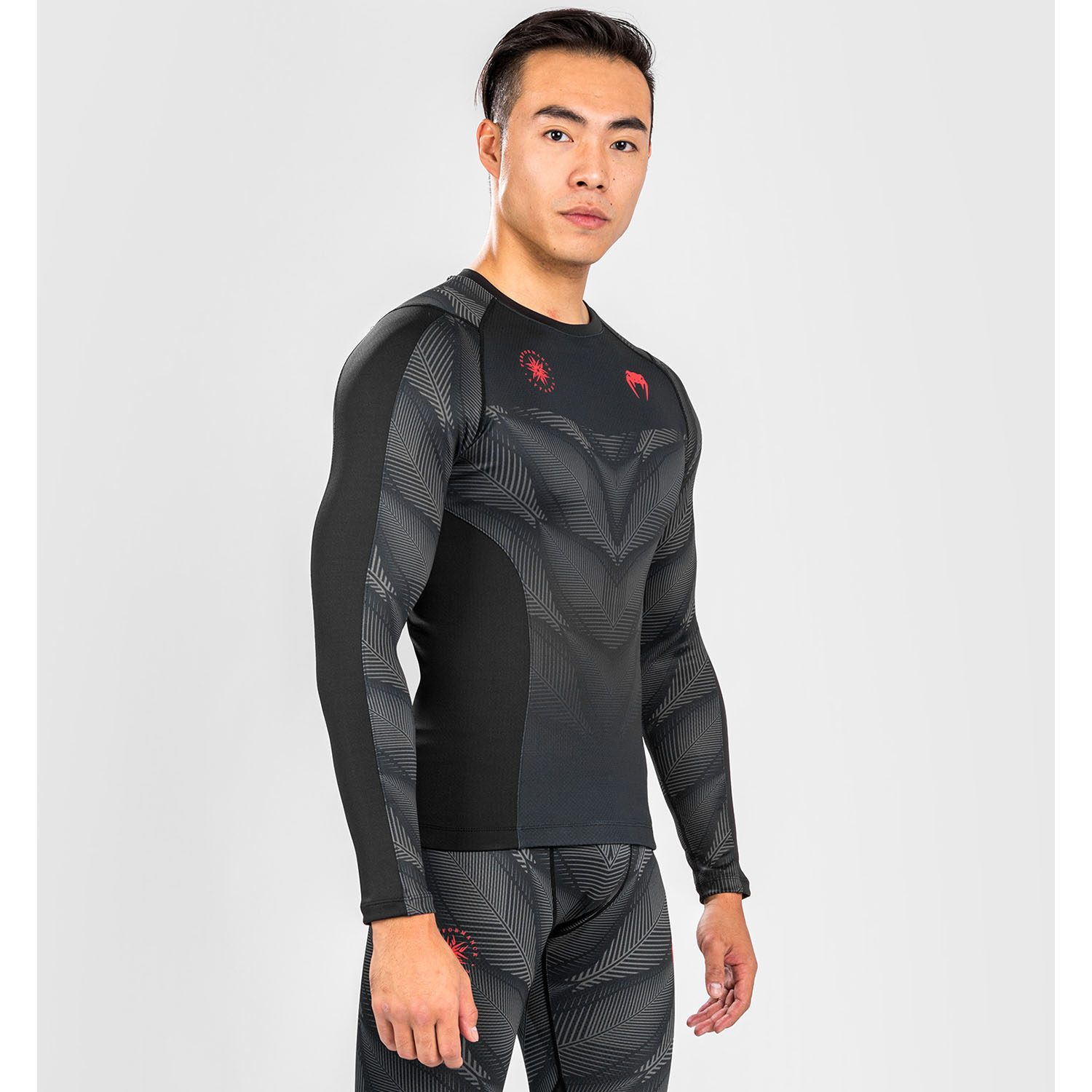 VENUM Rashguard, L/S, Phantom, black-red, XXL