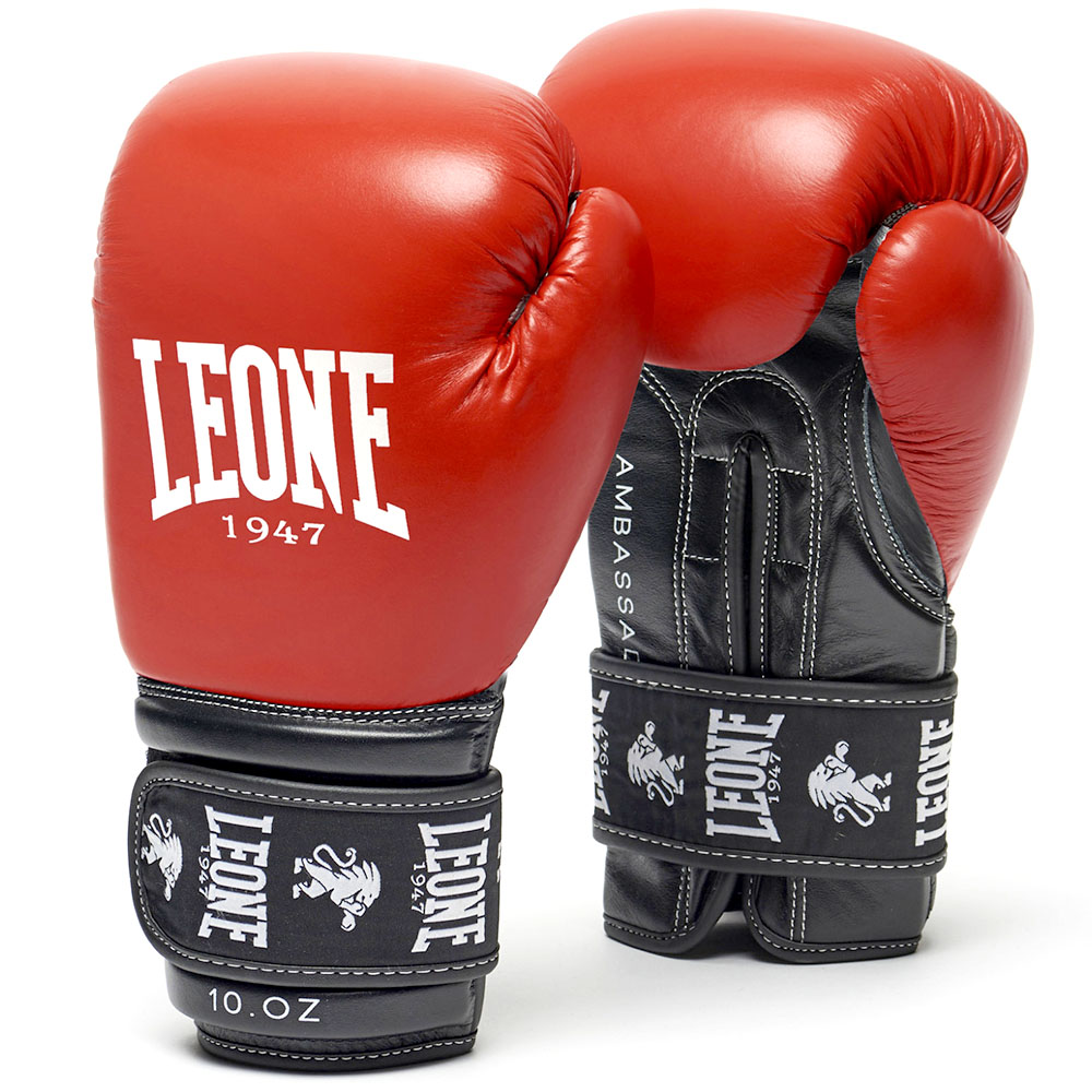 LEONE Boxing Gloves, Ambassador, red, 16 Oz