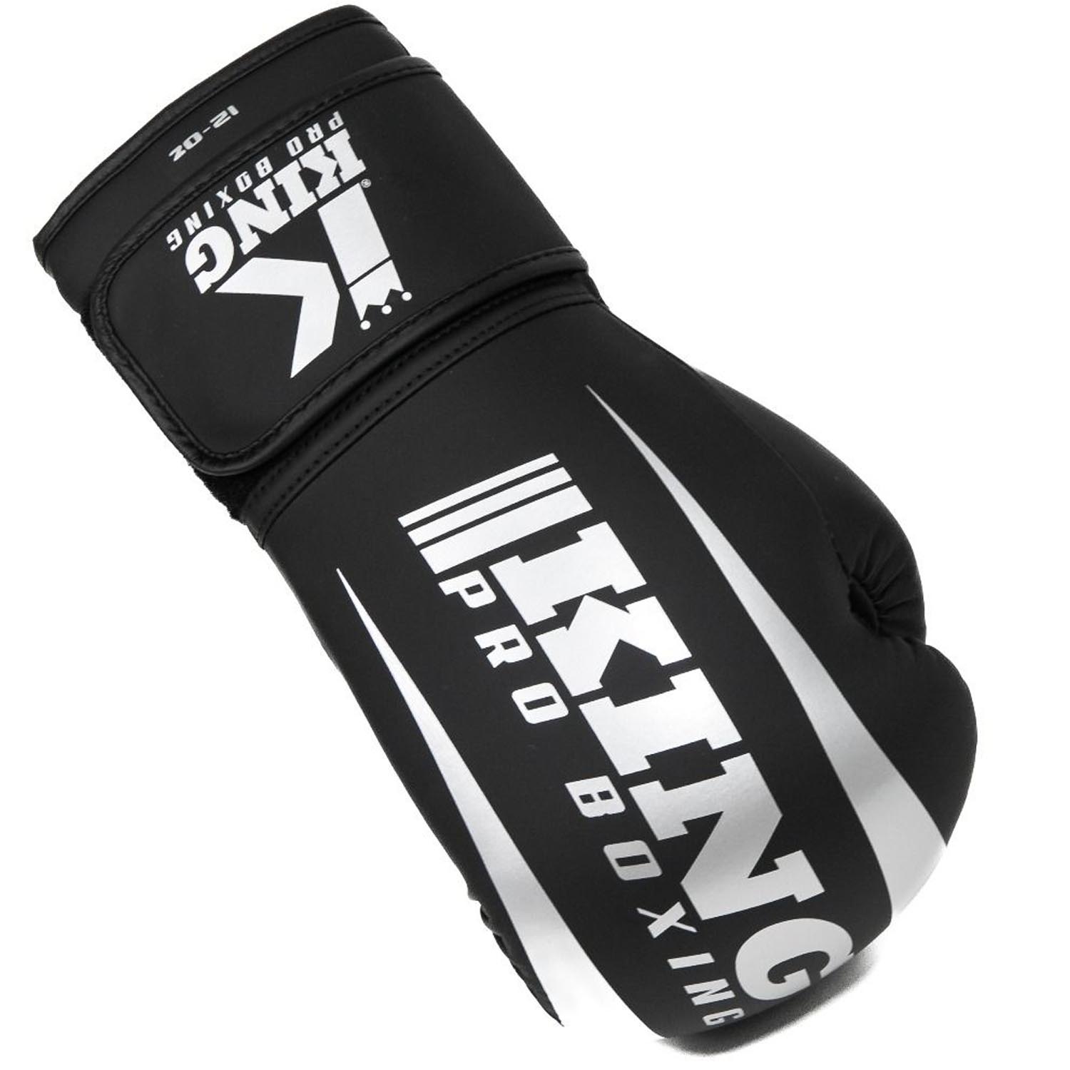 KING PRO BOXING Boxhandschuhe, Revo 7, schwarz-silber, 10 Oz