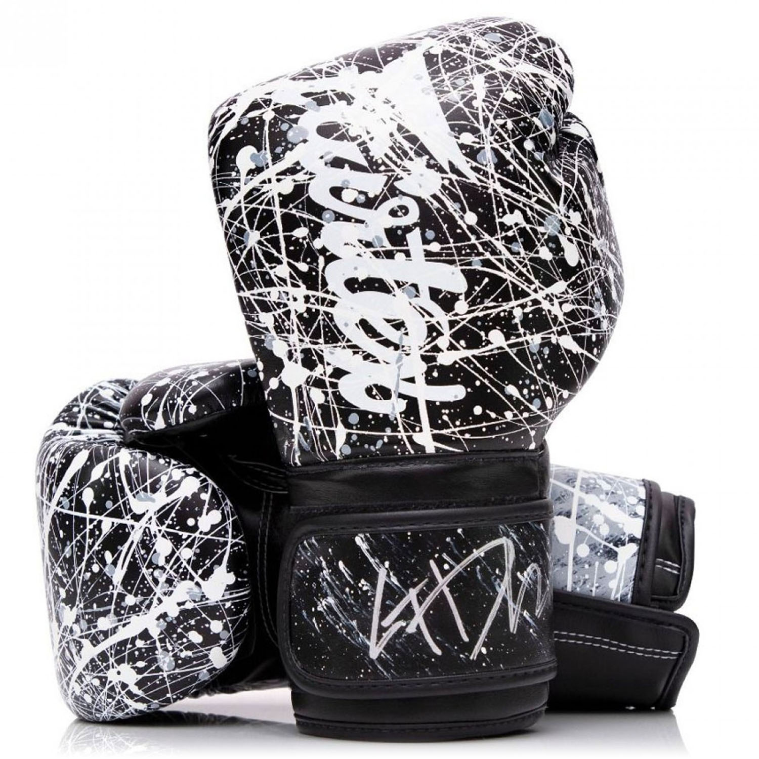 Fairtex Boxhandschuhe, BGV14PT, The Painter, schwarz-weiß, 16 Oz