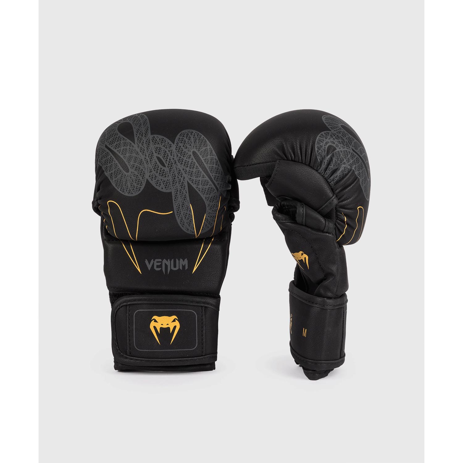 VENUM MMA Sparring Gloves, Serpenti, black-silver-gold, L/XL