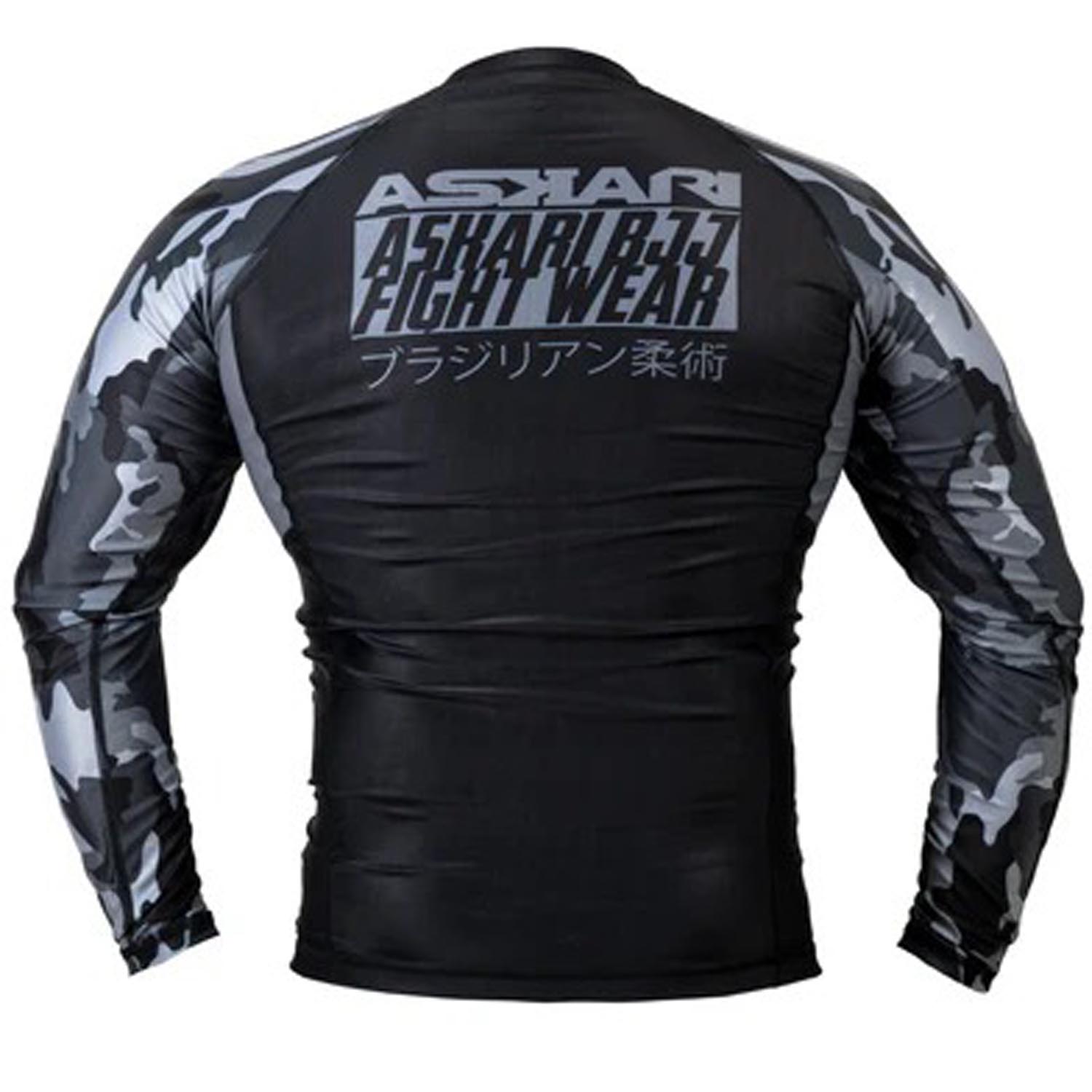 ASKARI Rashguard, L/S, IBJJF Ranked, black-camo, XXL