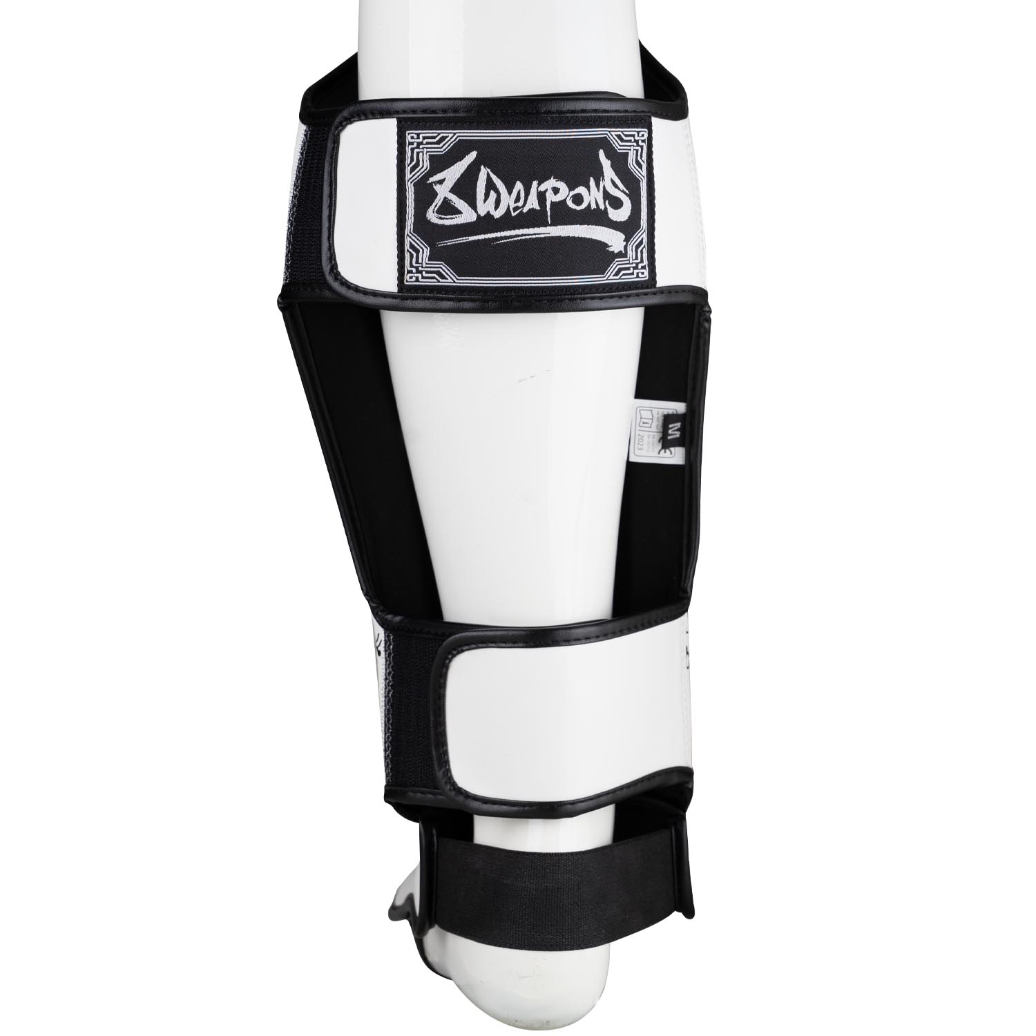 8 WEAPONS Shinguards, Sak Yant Tigers, white-black, S