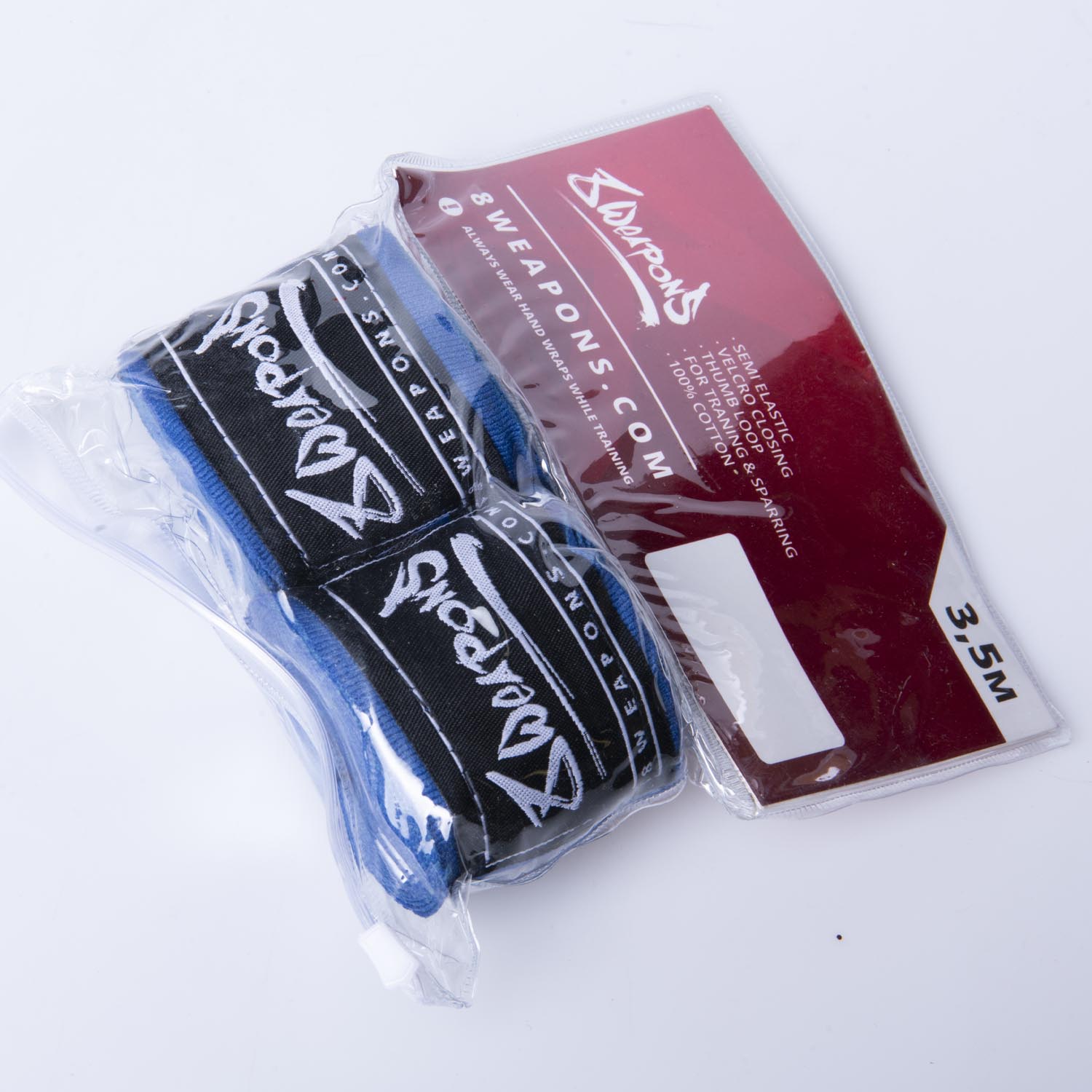 8 WEAPONS Hand Wraps, semi-elastic, 3,5 m, blue