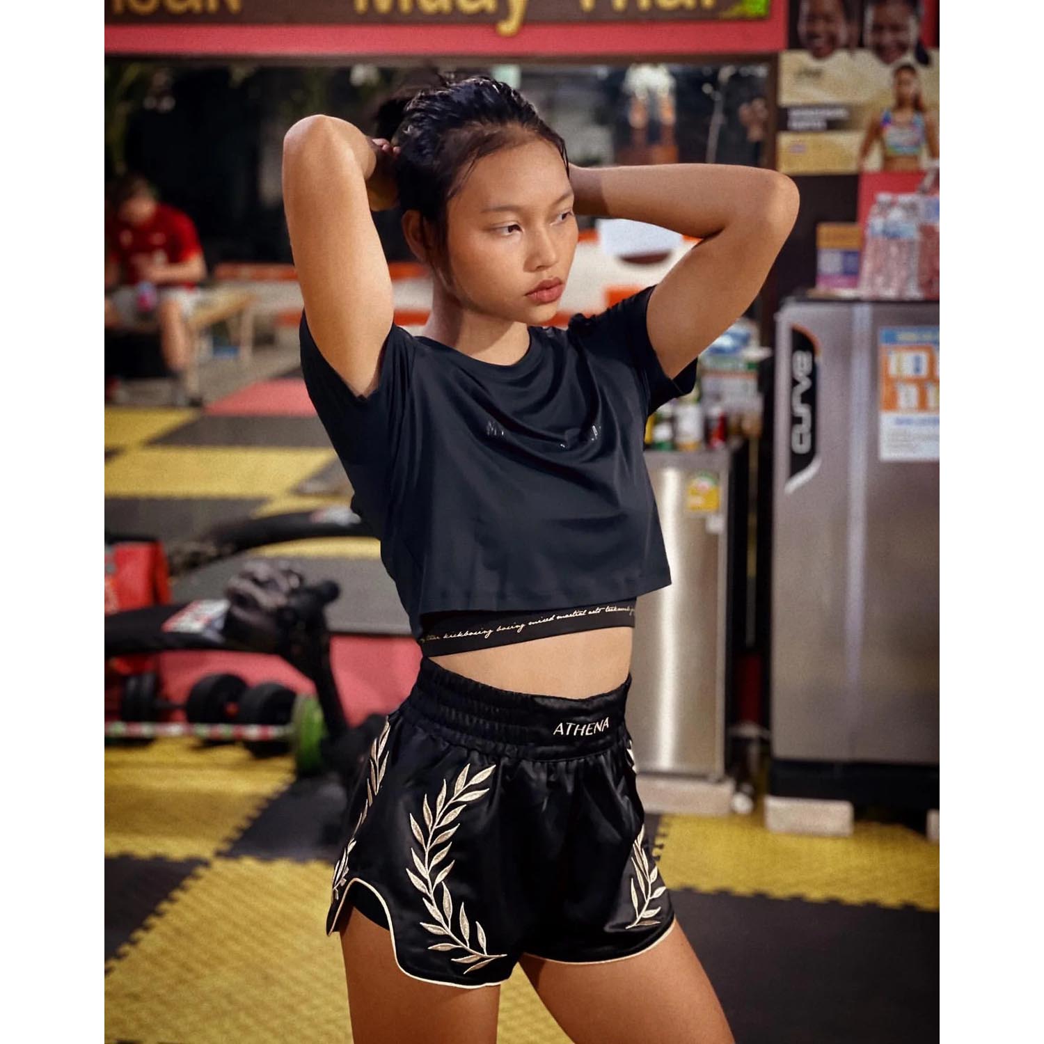 ATHENA Muay Thai Shorts, Women, Athena, black-gold, XL