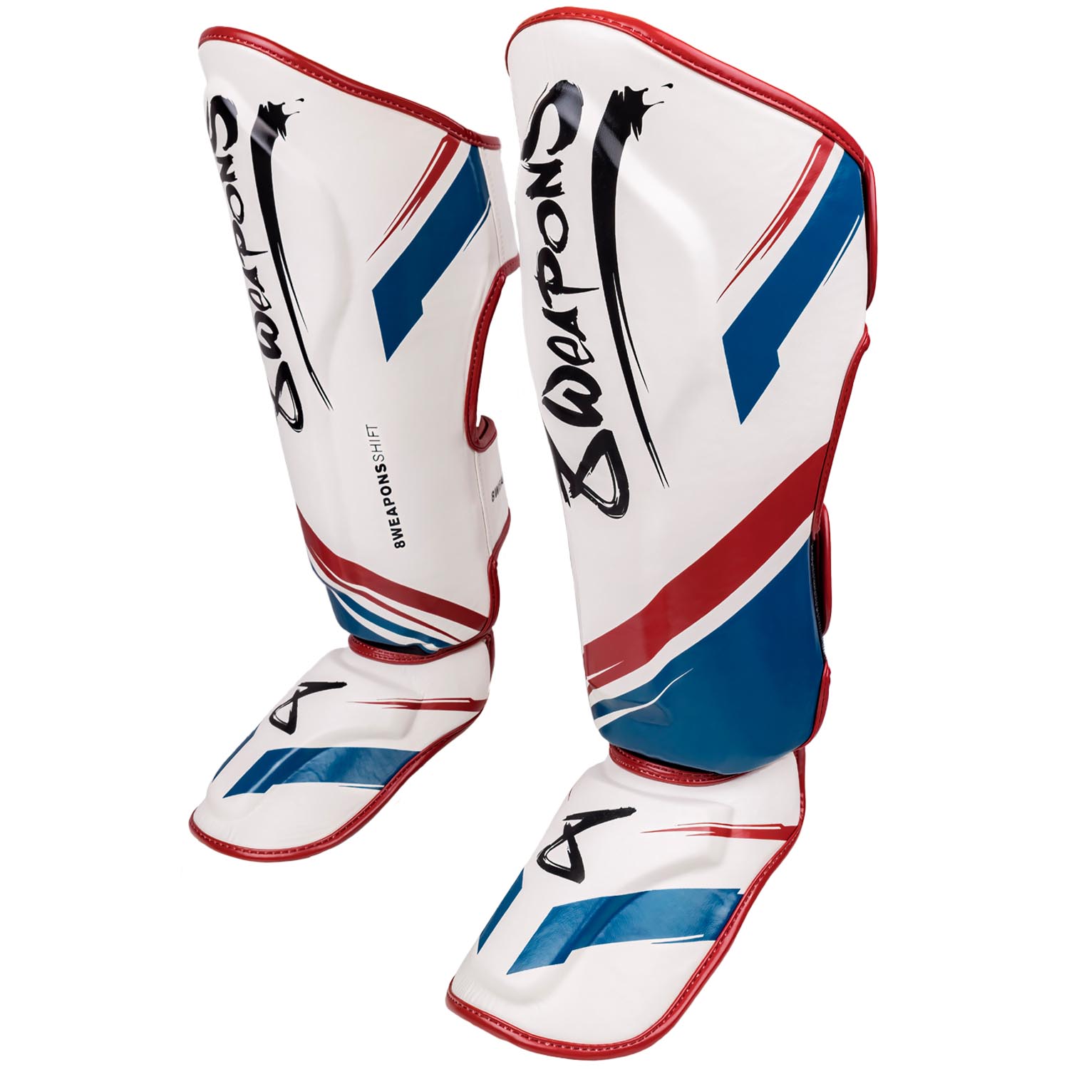 8 WEAPONS Shin Guards, Shift, white-navy-red, XL