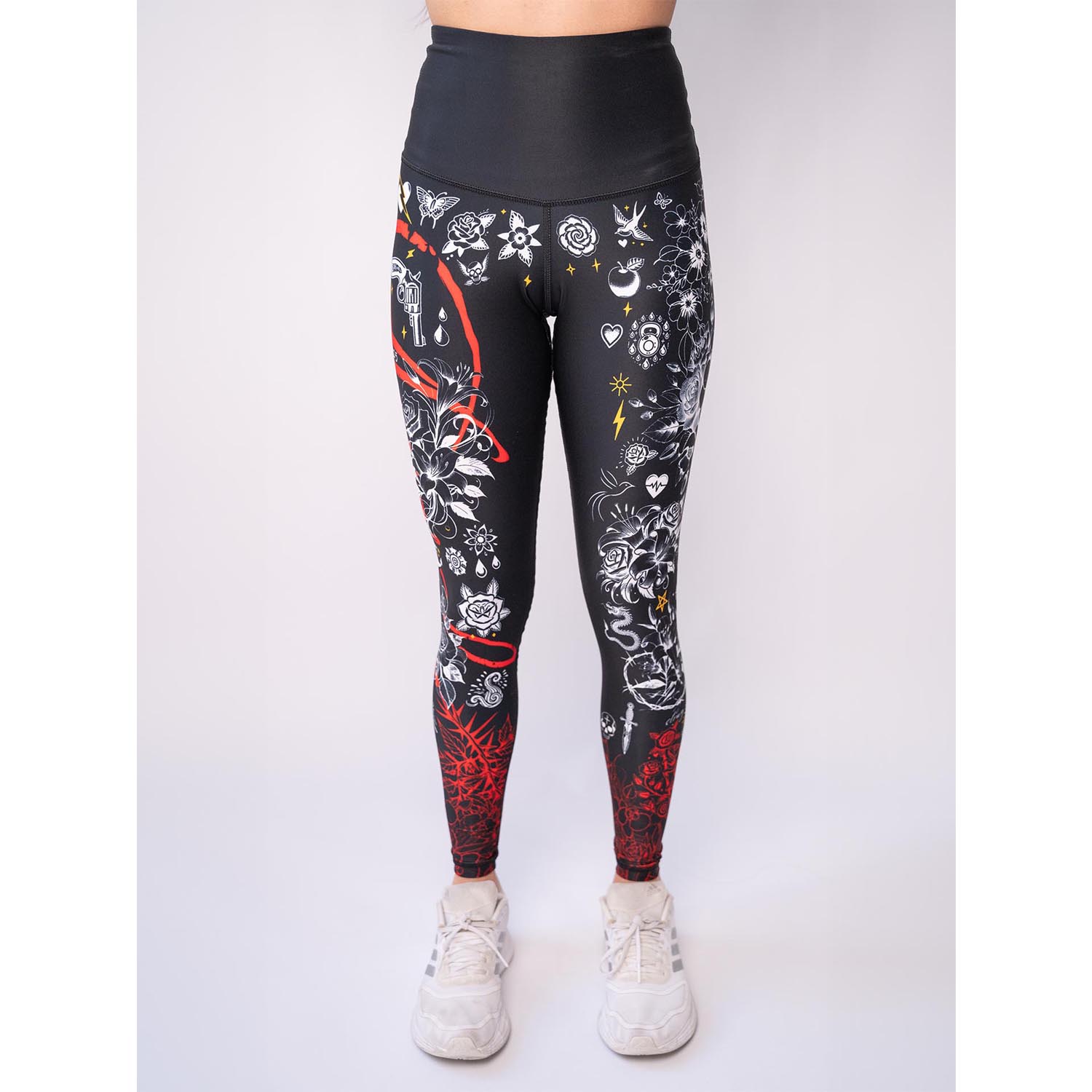 Anarchy Apparel Compression Leggings, Inked Athletica Black, S