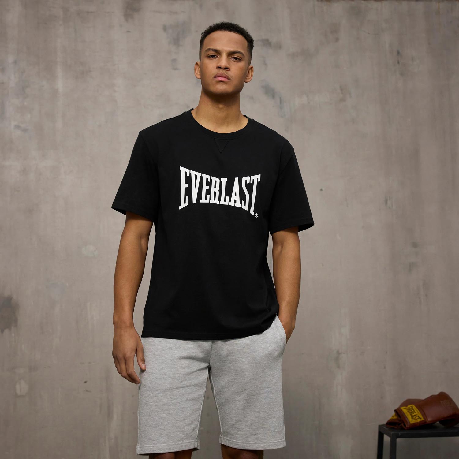 Everlast T-Shirt, Logo Oversized, black-white, XXL