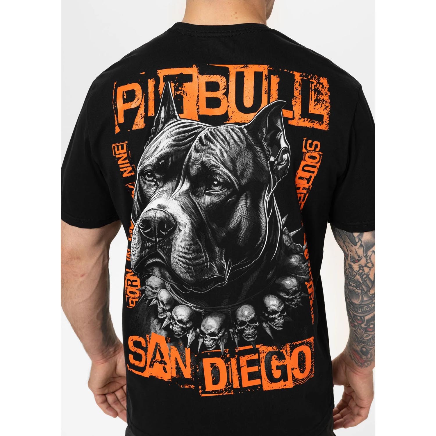 Pit Bull West Coast T-Shirt, Blacky, black-orange, XXXL