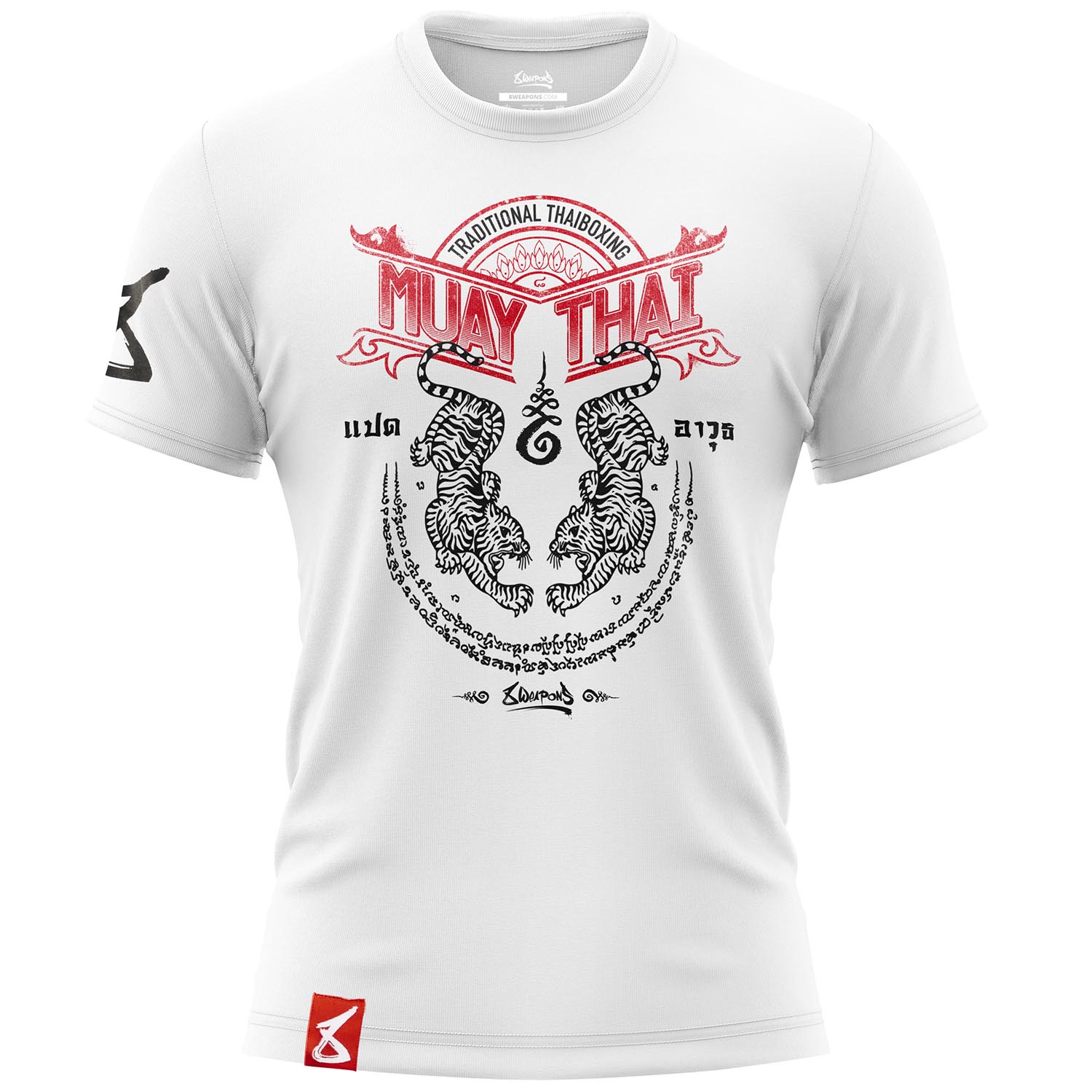 8 WEAPONS T-Shirt, Sak Yant Tigers, weiß, S