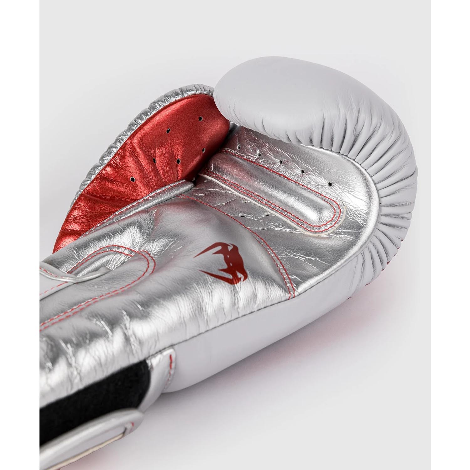 VENUM Boxing Gloves, Giant 3.0, Nappa Leather, white-red-silver, 16 Oz