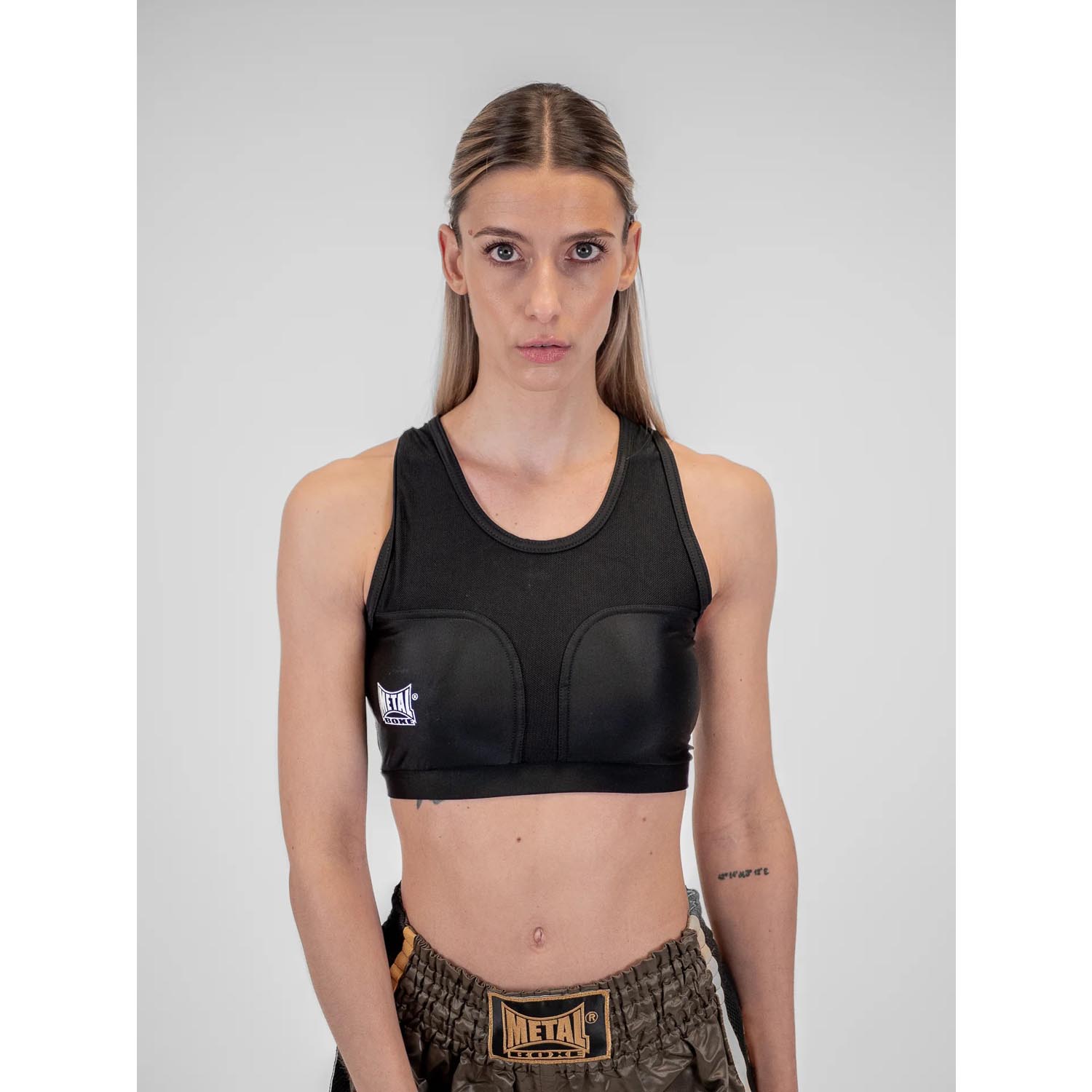 Metal Boxe Chest Protector, black, L
