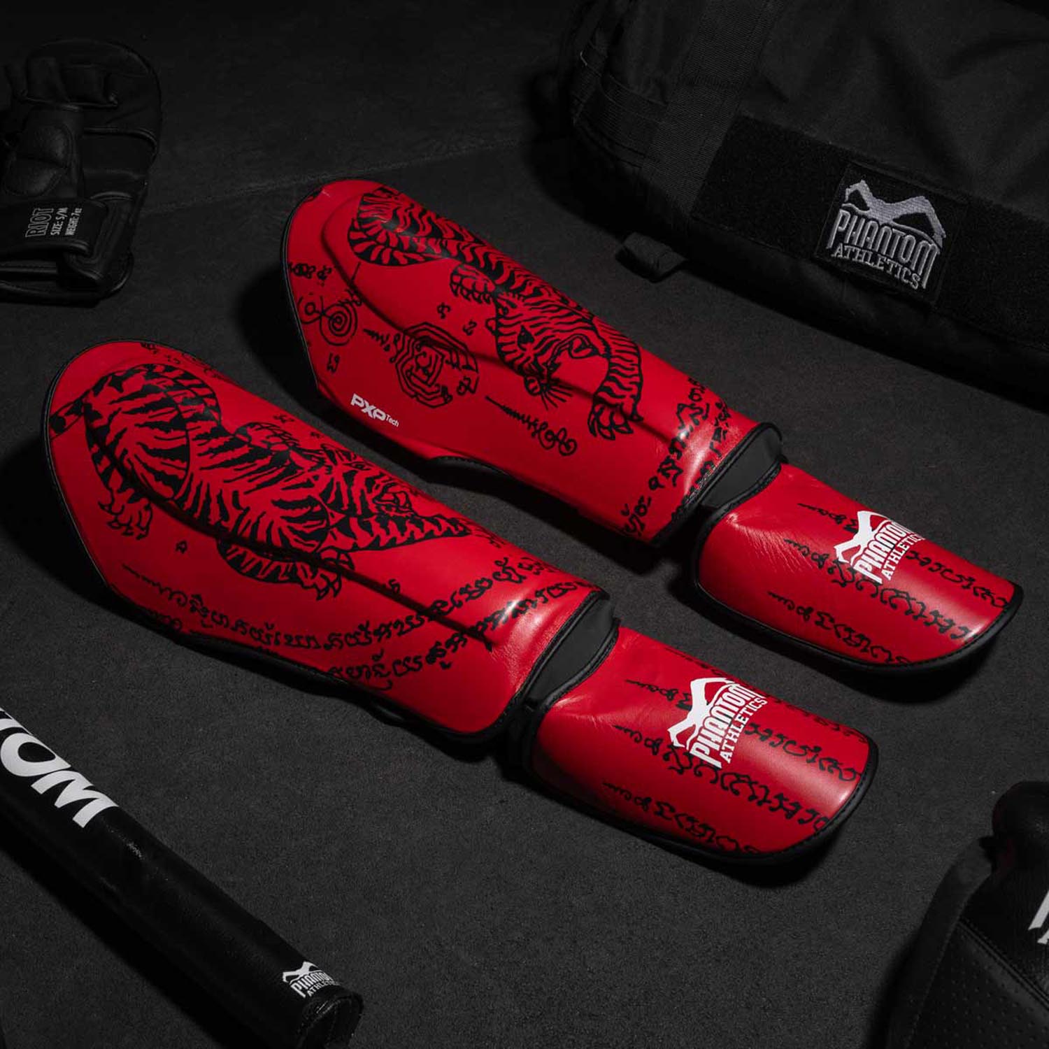 Phantom Athletics Shin Guard, Muay Thai, red, S/M