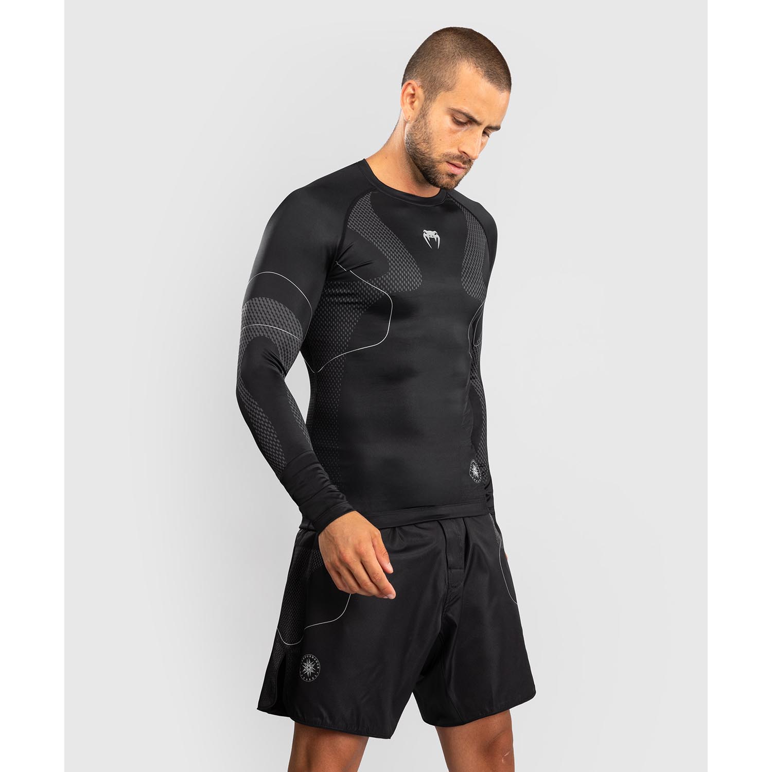 VENUM Rashguard, L/S, Nexus, black-silver, XXL