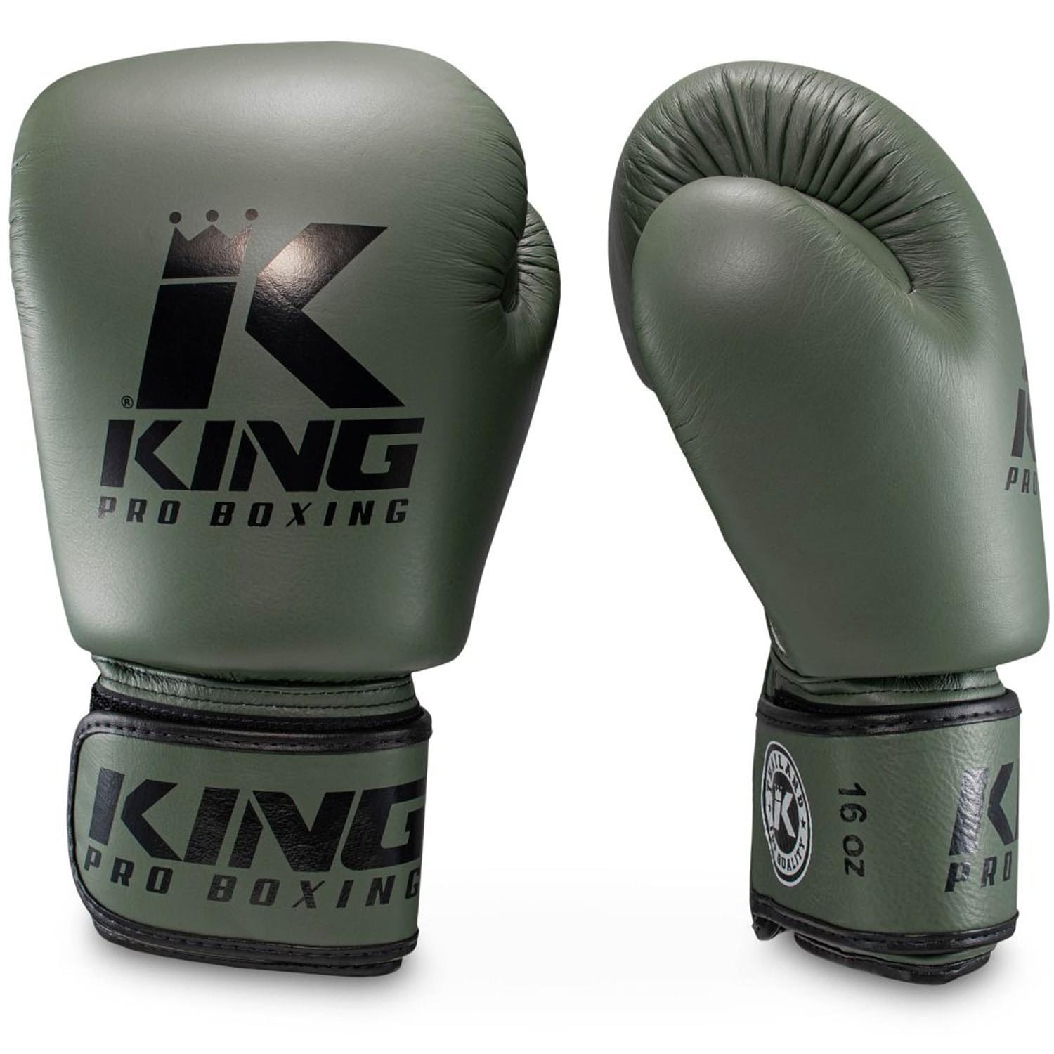KING PRO BOXING Boxhandschuhe, BGVL3, military-khaki, 16 Oz