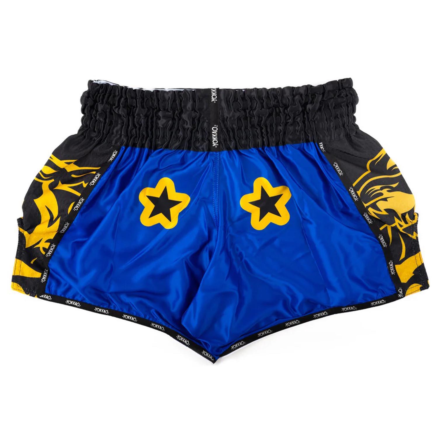 YOKKAO Muay Thai Shorts, Original Gold, blue-yellow-black, XXL