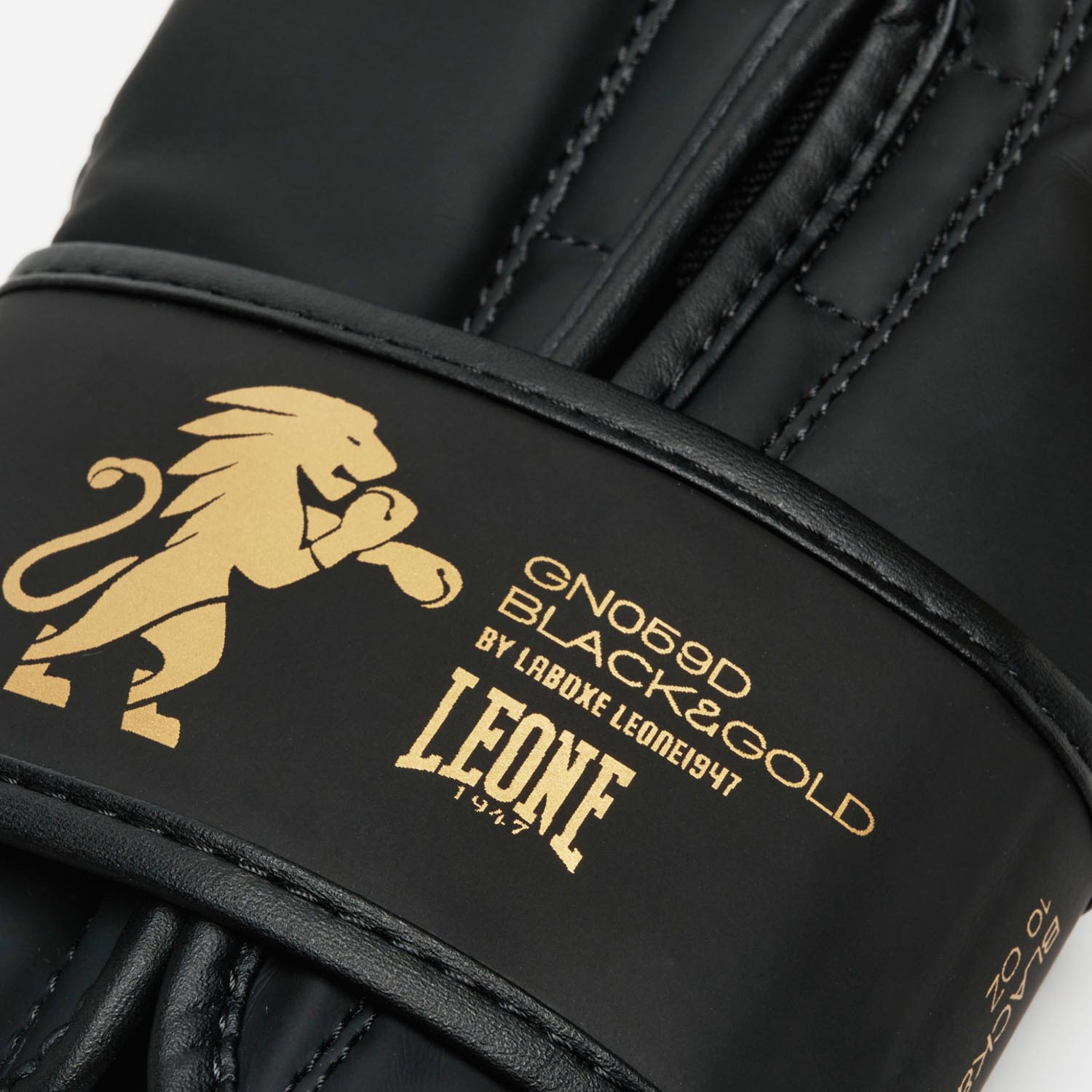 LEONE Boxing Gloves, Black & Gold, GN059D, black, 10 Oz