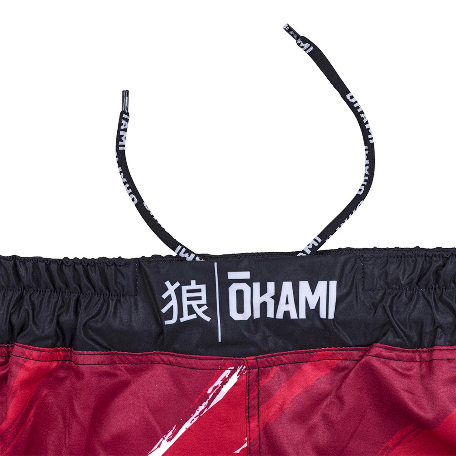 OKAMI MMA Fight Shorts, Cube, rot-grau-weiß, S
