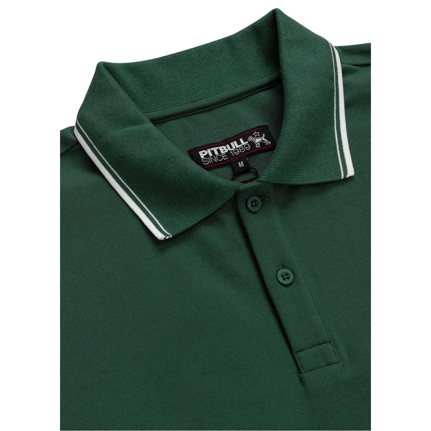 Pit Bull West Coast Polo T-Shirt, Pique Stripes, Regular, green, XXXL
