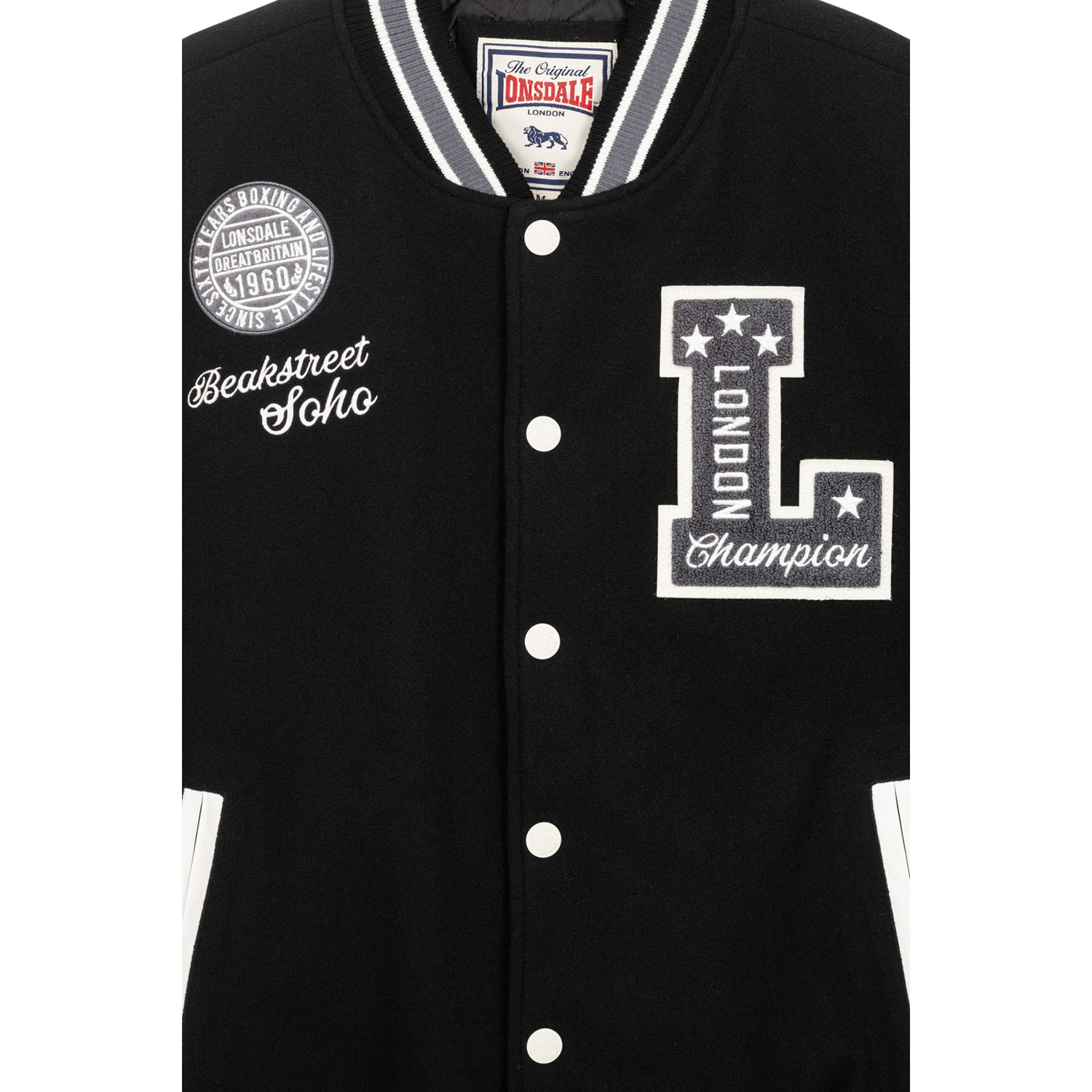 Lonsdale Jacket, Waterstein, black-white, M