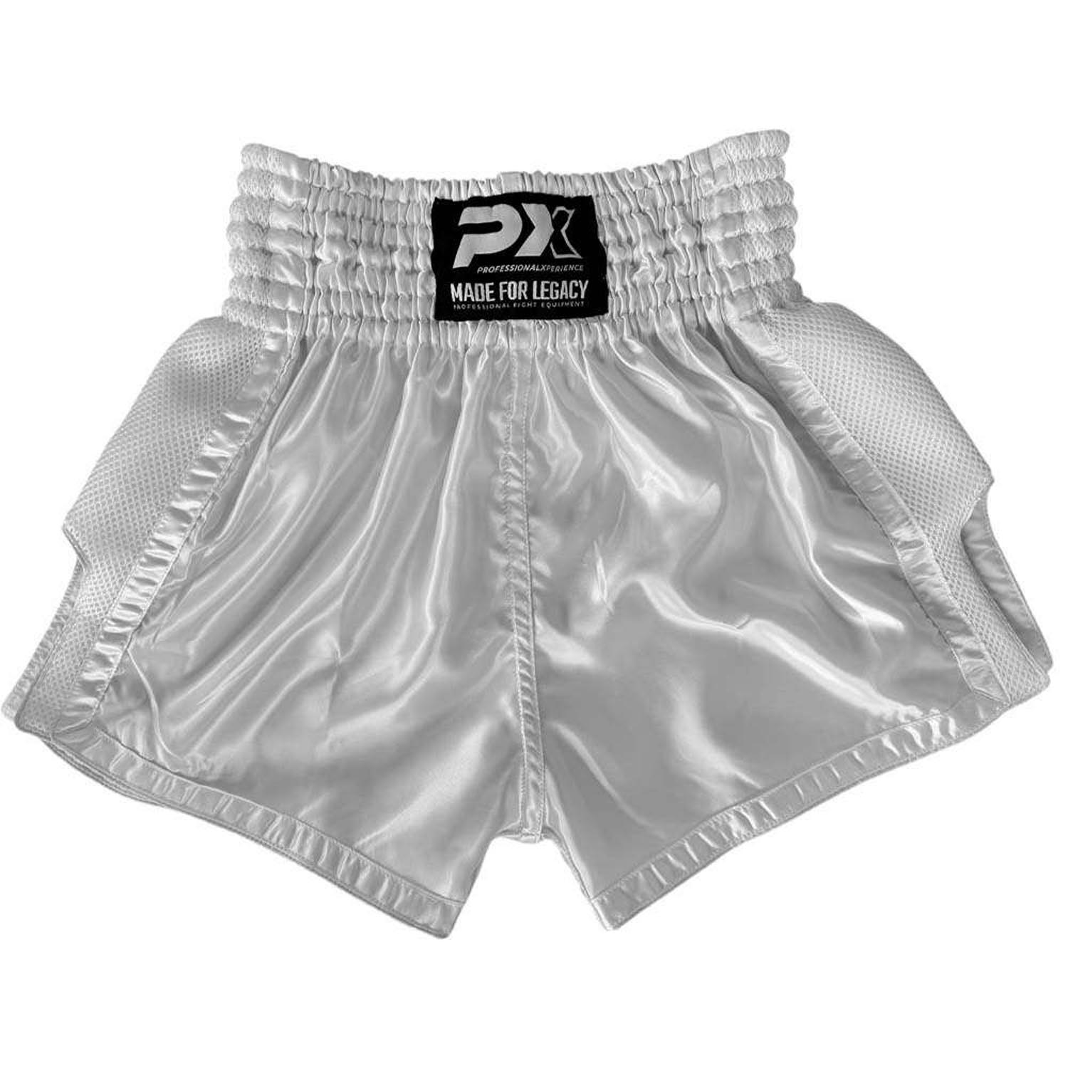 PX Muay Thai Shorts, Legacy Mesh, white, L