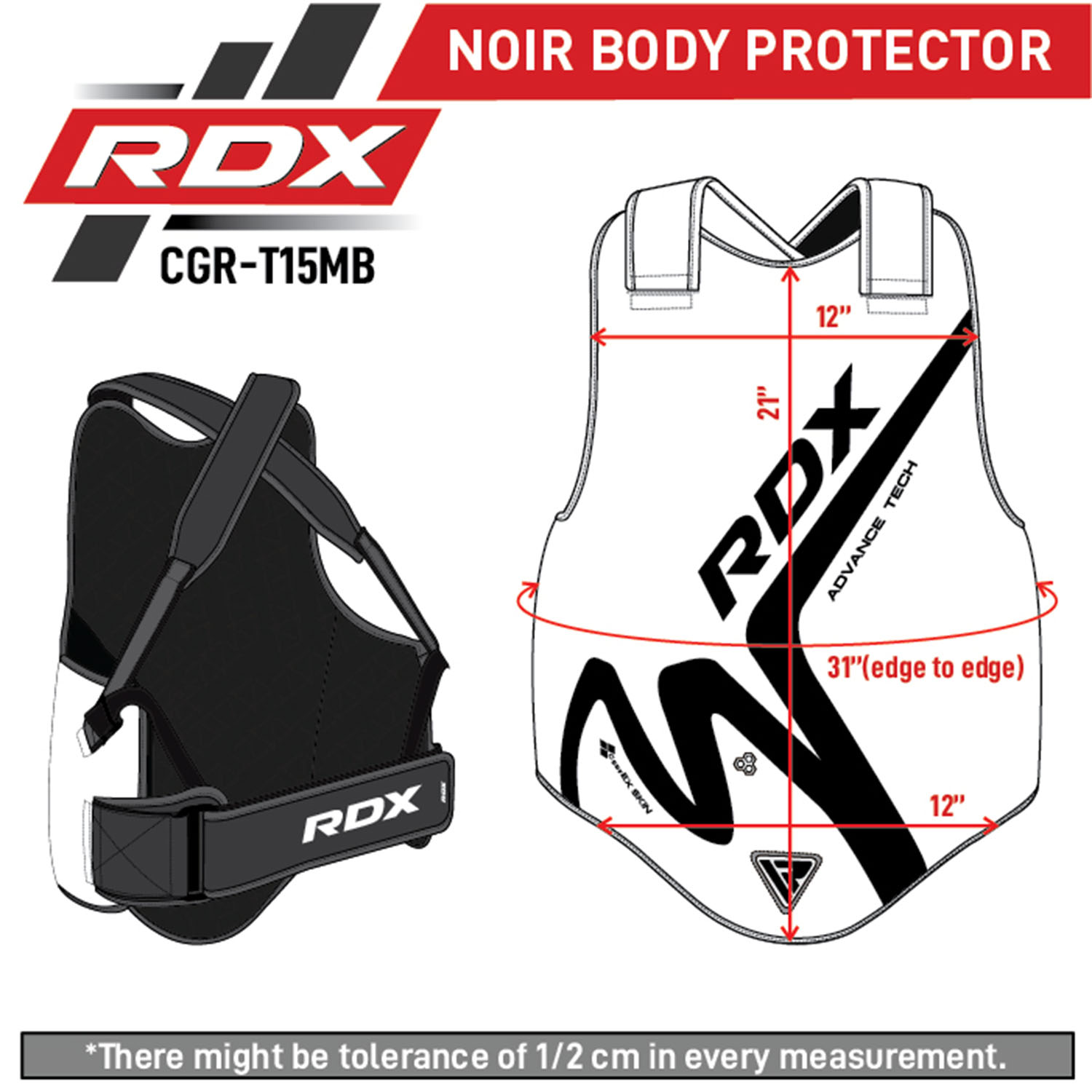 RDX Körperschutz, Noir Series T15, schwarz-matt