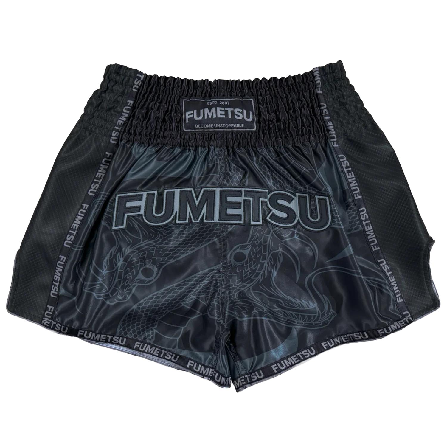 Fumetsu Muay Thai Shorts, Anaconda, black-black