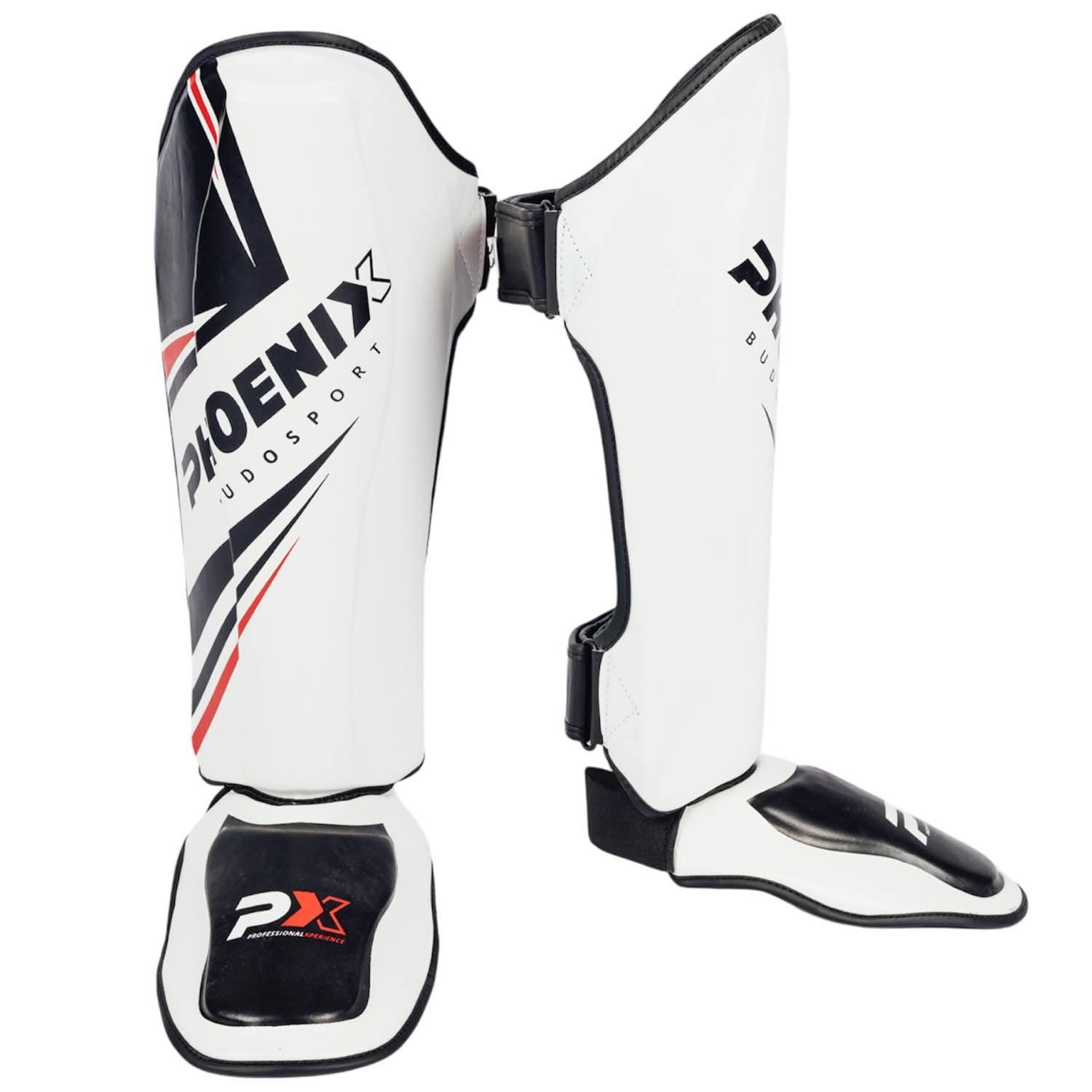 PX Shin Guard, Legacy, white-black-red