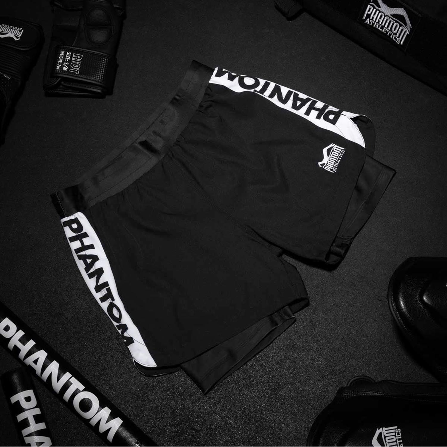 Phantom Athletics MMA Fight Shorts, Fusion 2in1, Apex, black, S
