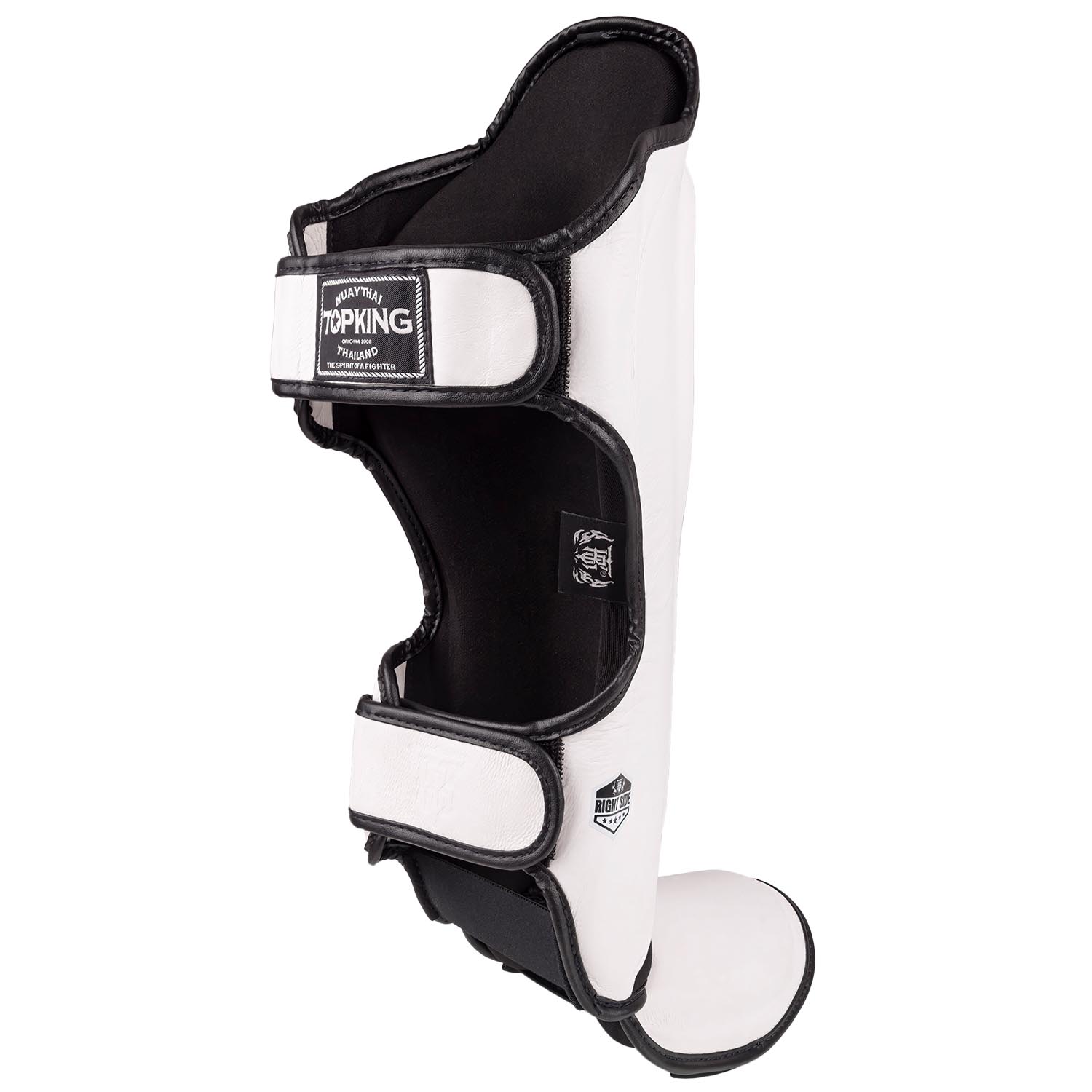 TOP KING BOXING Shin Guard, Pro, white-black, XL