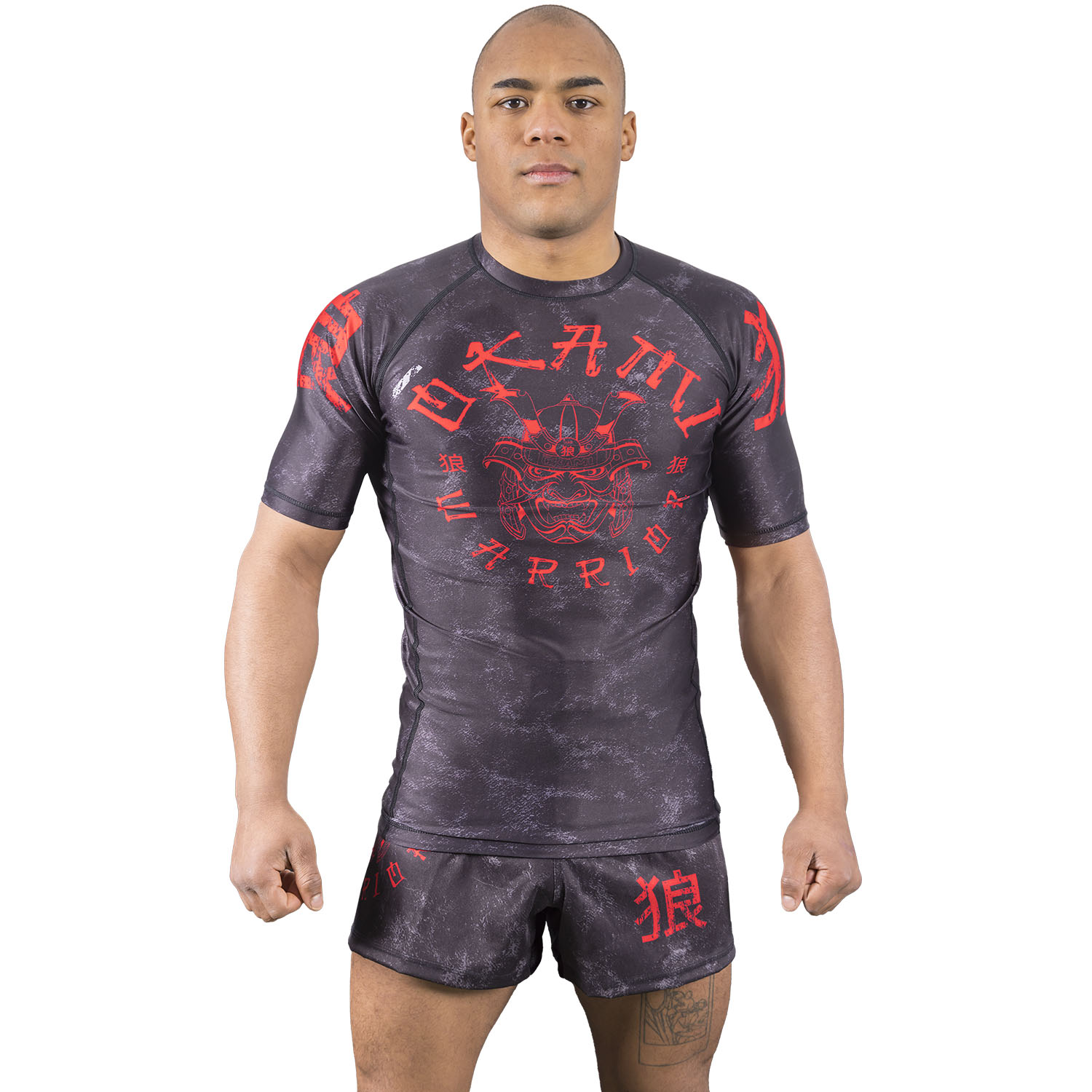 OKAMI Rashguard, S/S, Warrior, black, M