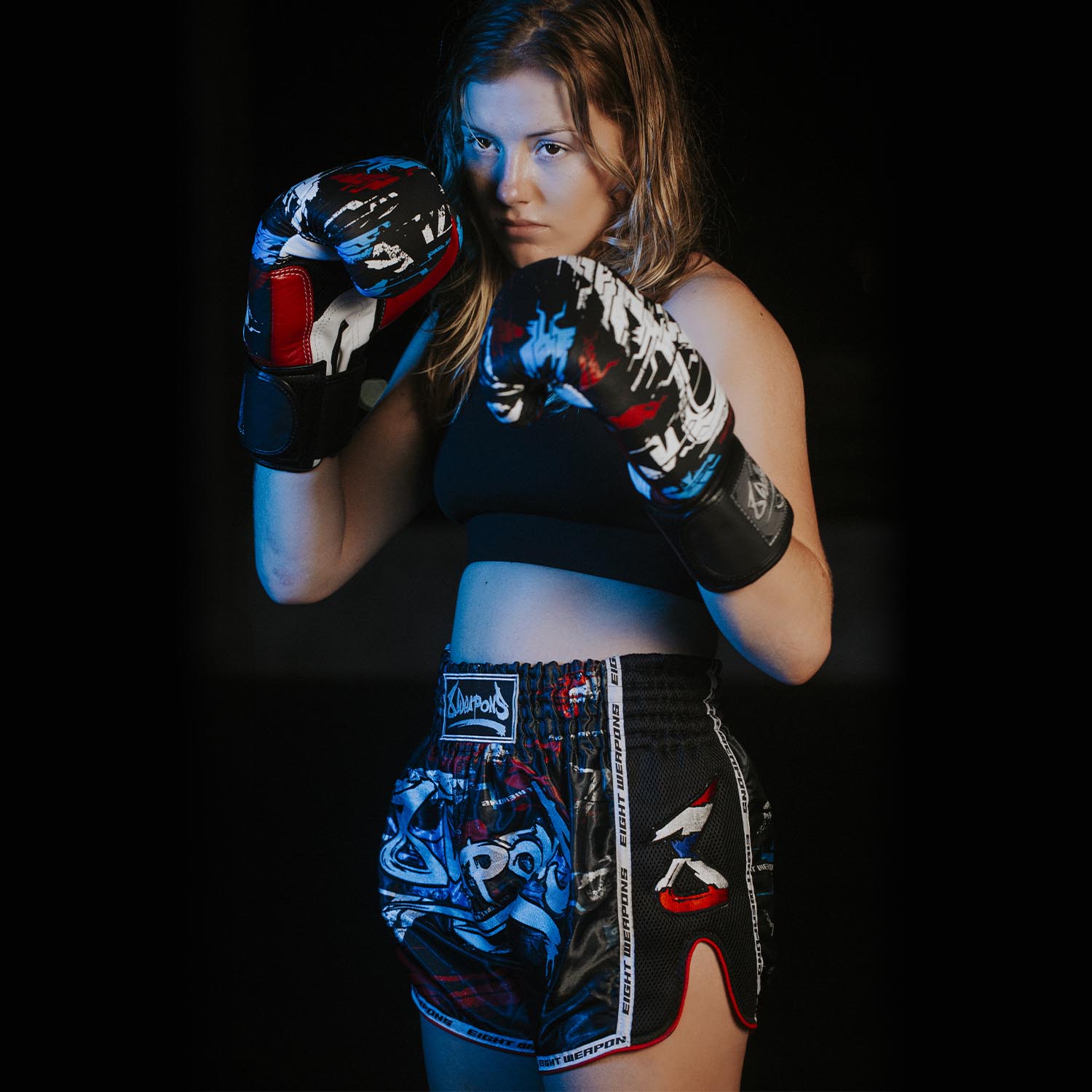 8 WEAPONS Muay Thai Shorts, Cut like a Blade 2.0, black, S