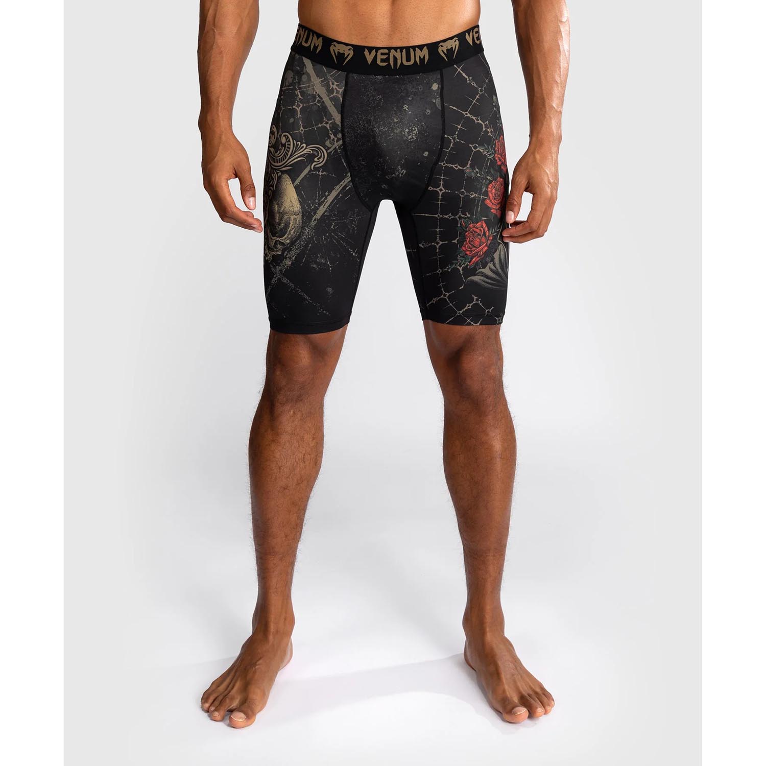 VENUM Compression Shorts, Santa Muerte 5.0, black-gold, XL