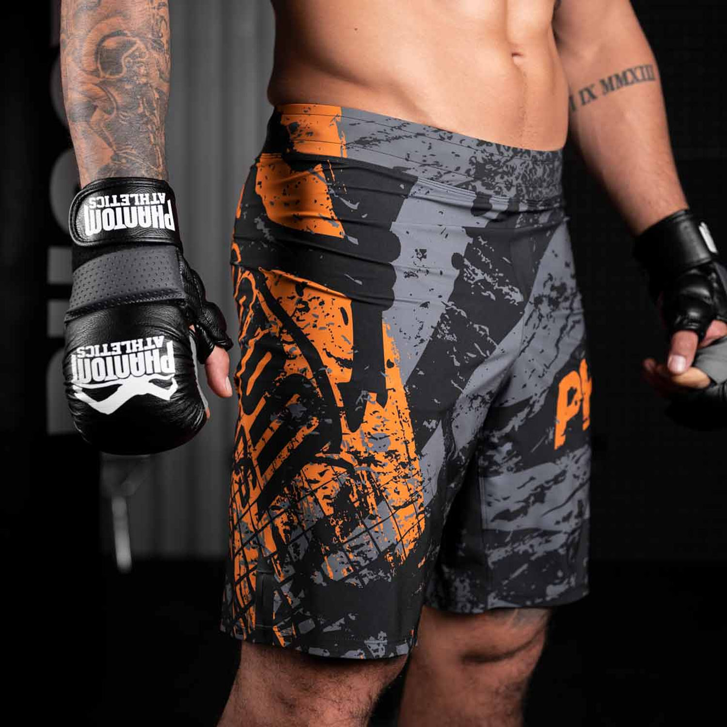 Phantom Athletics MMA Fight Shorts, Flex, Splatter, XXL