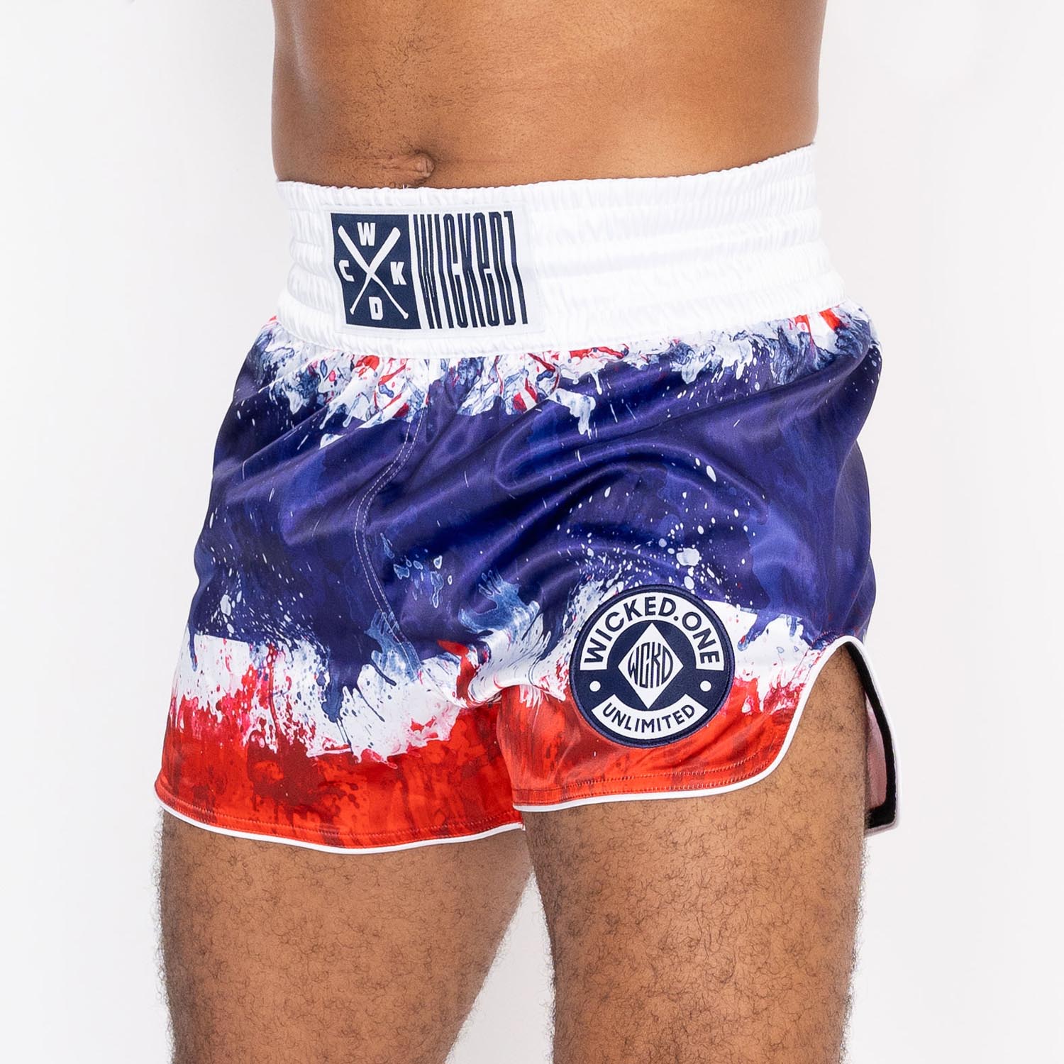 Wicked One Muay Thai Shorts, Thai Flag, white, M