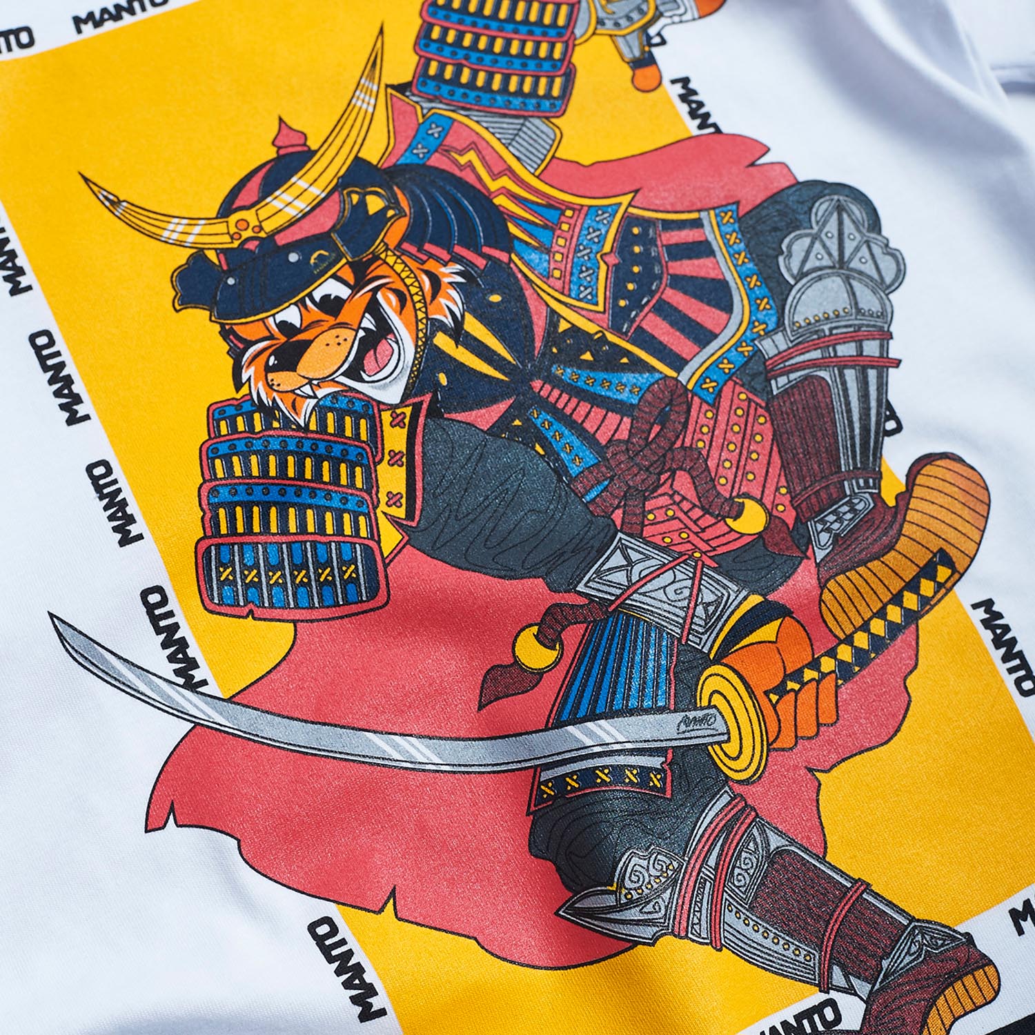 MANTO T-Shirt, Kinder, Samuraj, weiß, 140