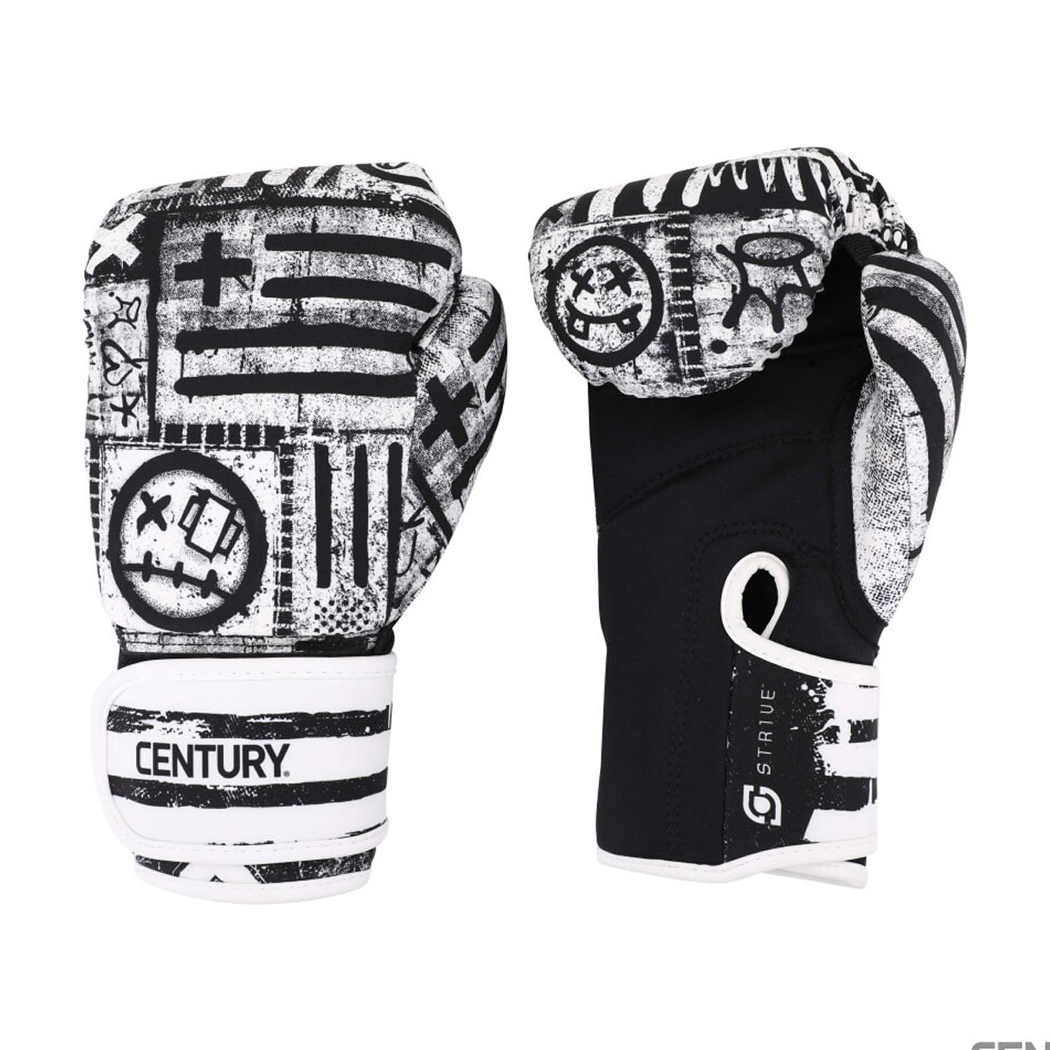 Century Boxing Gloves, Strive, Strength, Washable, black-white, 10 Oz